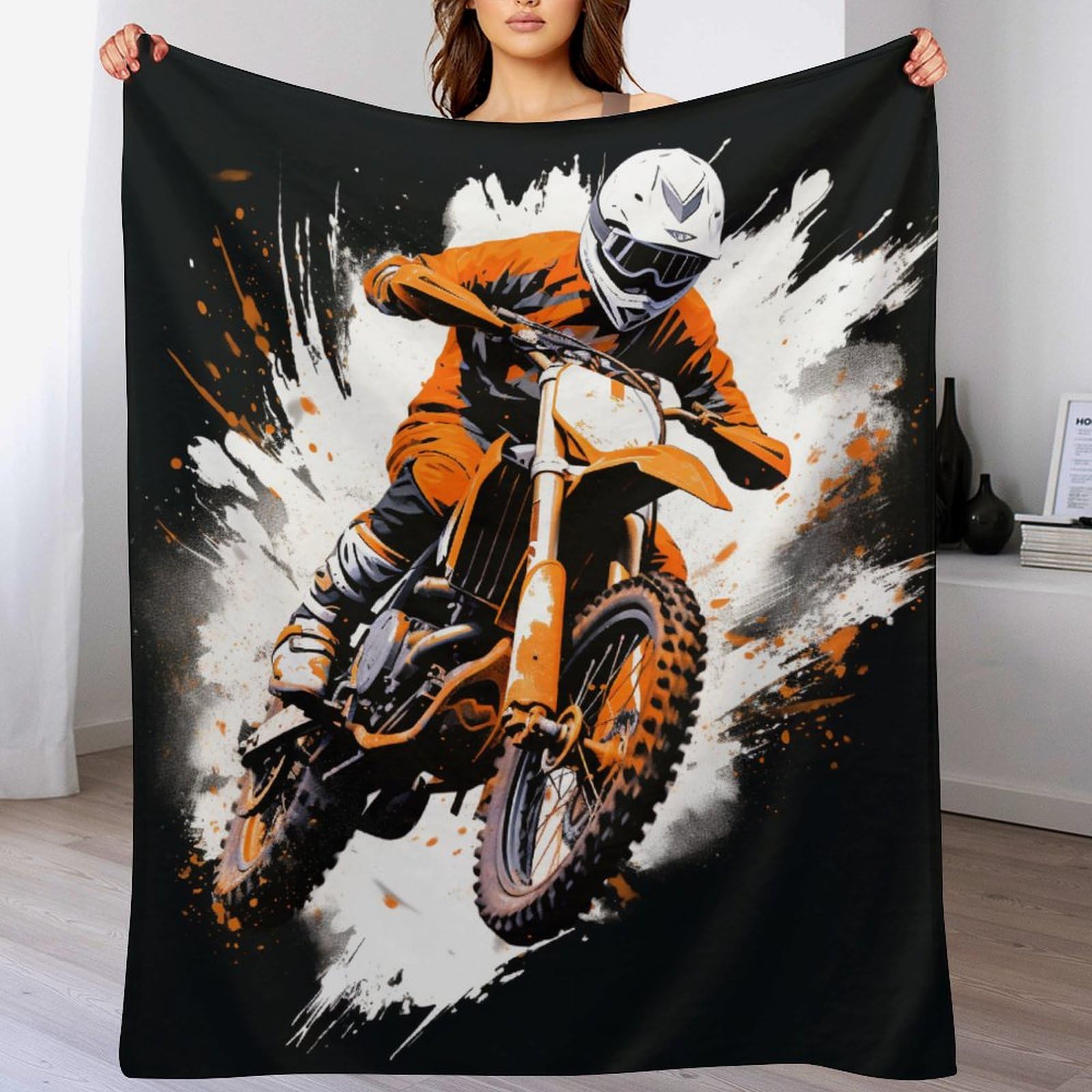 Couverture motocross pour lit enfant et soirées cocooning sur canapé
