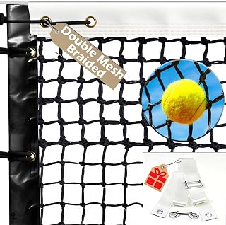 Soboyo Heavy Duty Professional Tennis Net 42FT x 3.5FT Double 6 Rows, Weatherproof Replacement for Outdoor/Indoor Courts w/ Center Strap