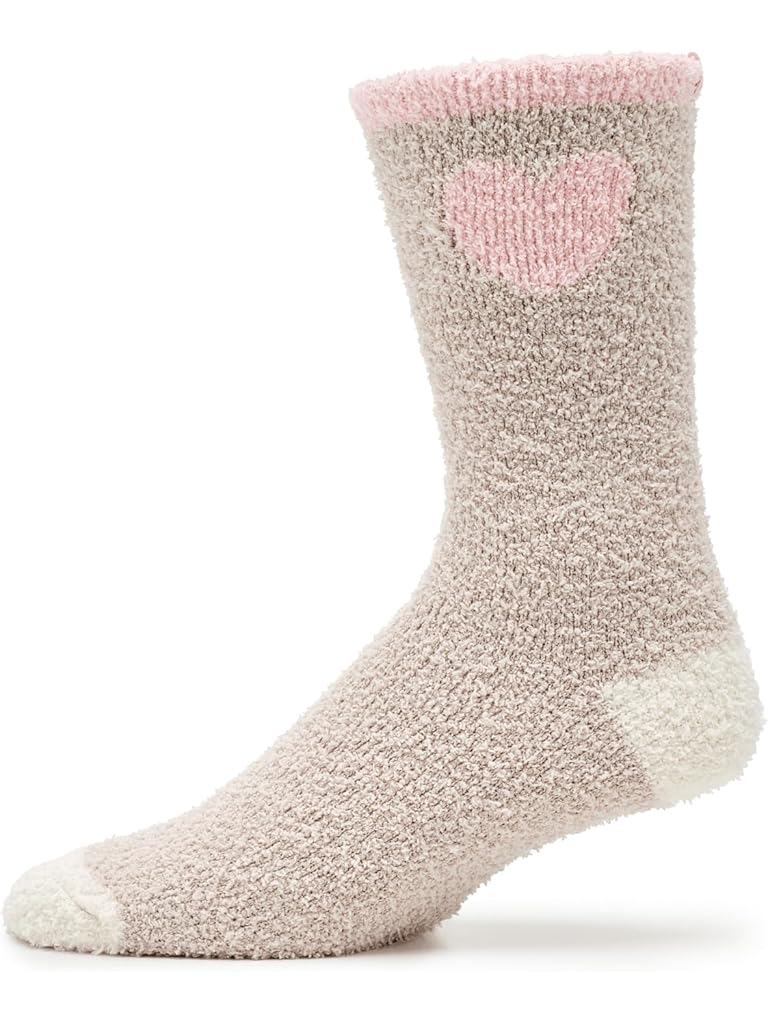 Gray Barefoot Dreams Cozychic ® Color Block Heart Socks
