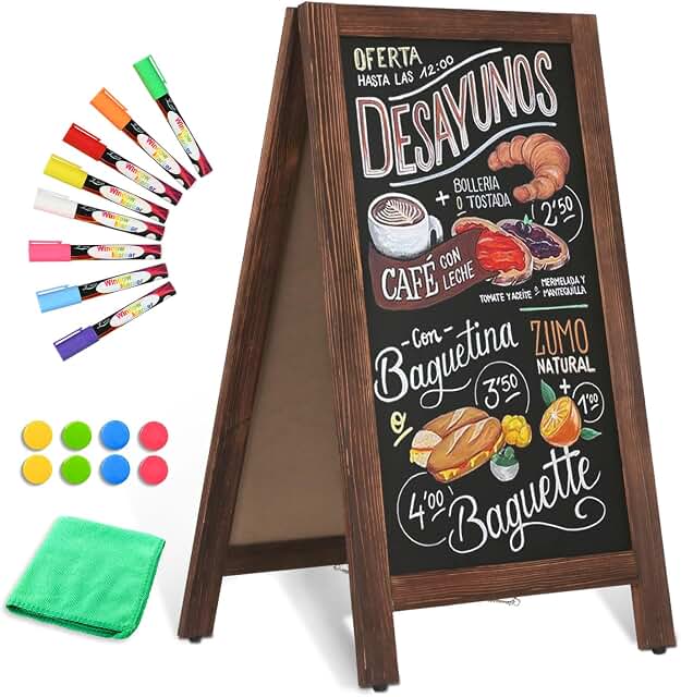 Wooden A-Frame Chalk Board Sign