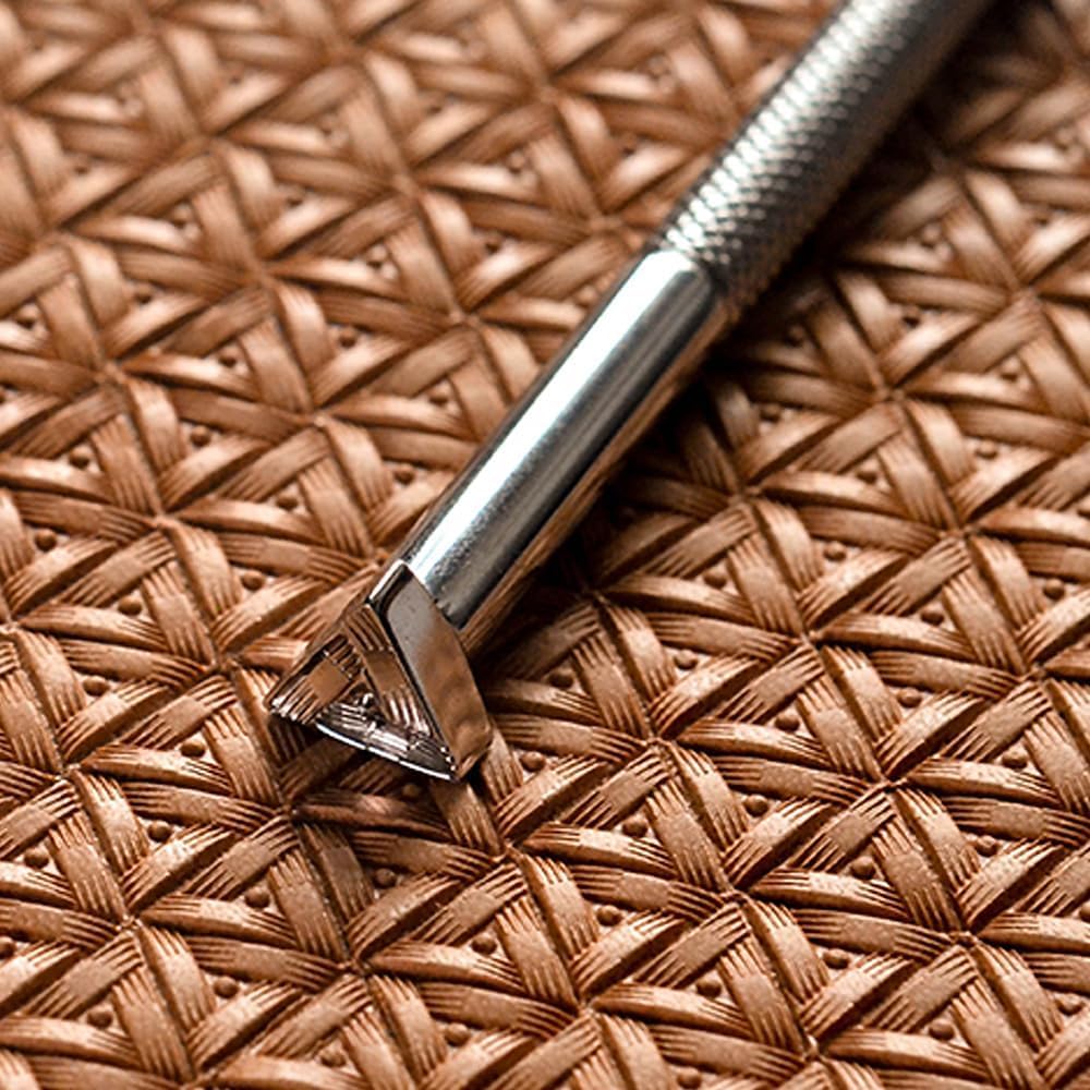Leather Stamps Tri Braid Geometric Stamp Leather Stamping Tool 304 Stainless Steel Punch Carving DIY LeatherCrafts (Large)