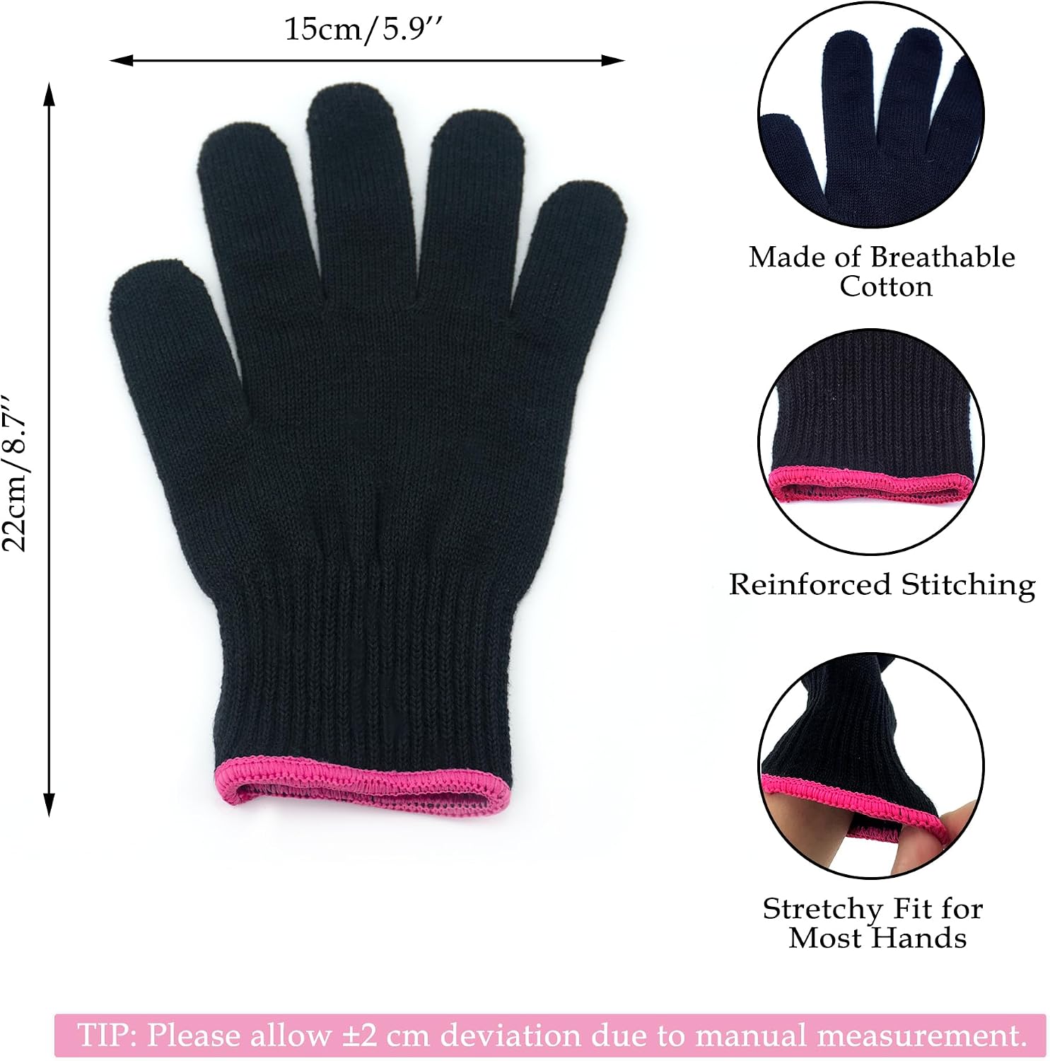 Medsuo 1 PCS Professional Heat Resistant Glove for Hair Styling, Heat Blocking Protector Heatproof Styling Glove for Curling Iron, Wand, Flat Iron, Straightener, Hot Roller, Air Brush