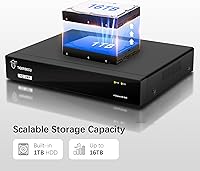 Vista 8 de TIGERSECU Grabador de seguridad DVR híbrido 4 en 1 de 4 canales Super HD 1080P con disco duro de 1 TB, para cámaras TVI/AHD/CVI/analógicas de 2MP