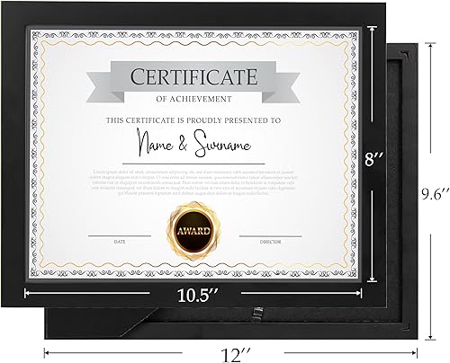 Miniatura 2 de Beyond Your Thoughts Marco de fotos negro de madera real de 8 x 10 pulgadas + vidrio real (colgadorsoporte) con mate para fotos de 5 x 7 pulgadas