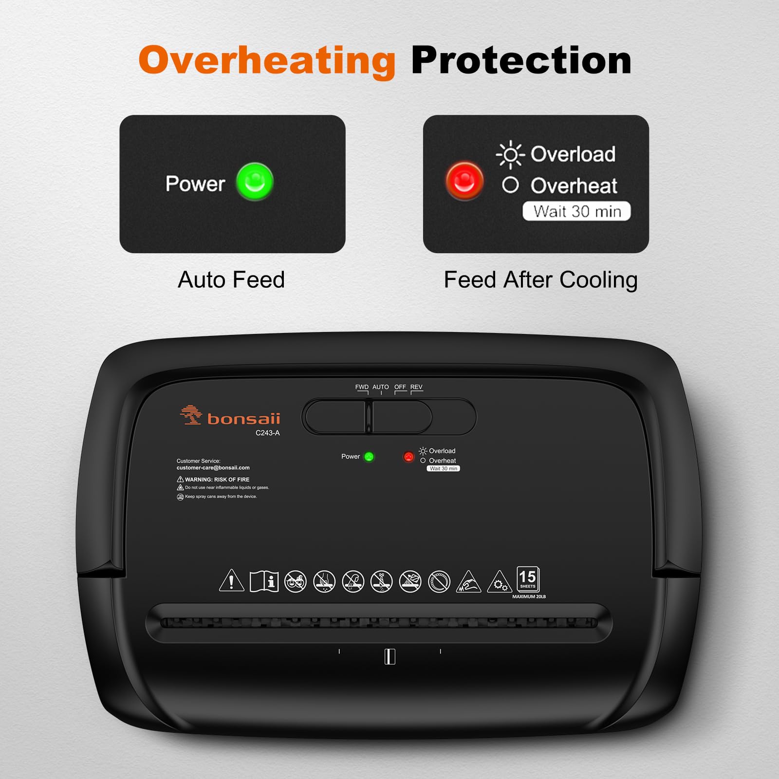 Amazon.com : Bonsaii 15-Sheet Paper Shredder for Home Office Use