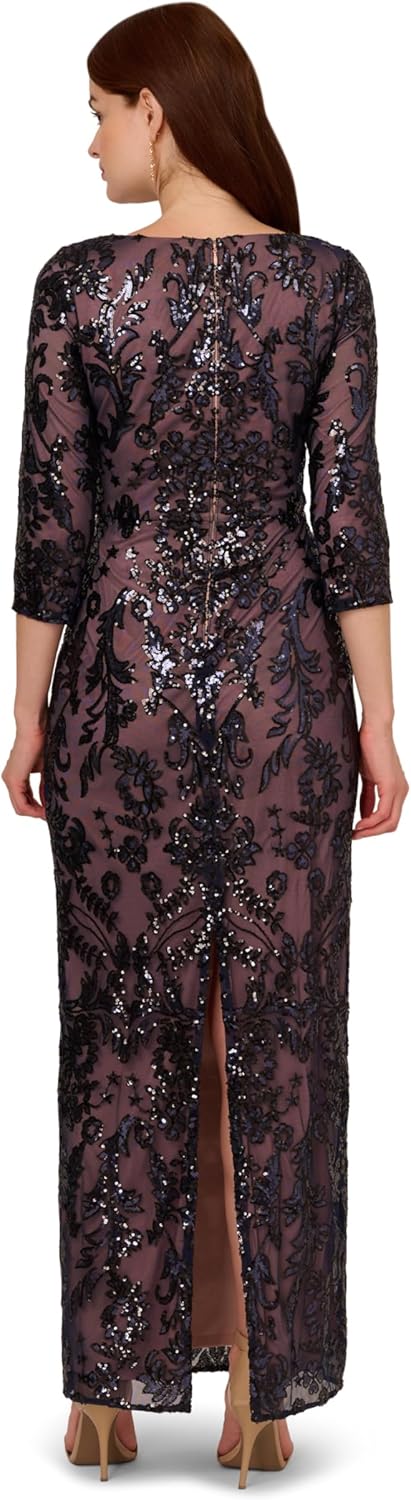 Adrianna Papell Womens Beaded Long Dress - Image 2