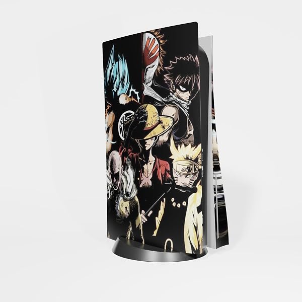 MaD Vision® Extra-haltbares Skin-Kit für PlayStation (PS5) Disc | Mattes Vinyl-Aufkleber-Set für Konsole + 2 Controller – für Anime Design - 3