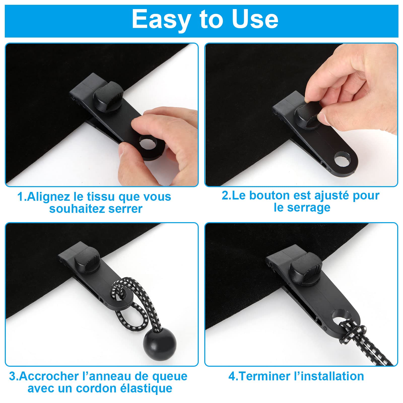 Set 20 Tenditore Telone Sfera Expander Imbracatura Serraggio Gomma - Foto 13