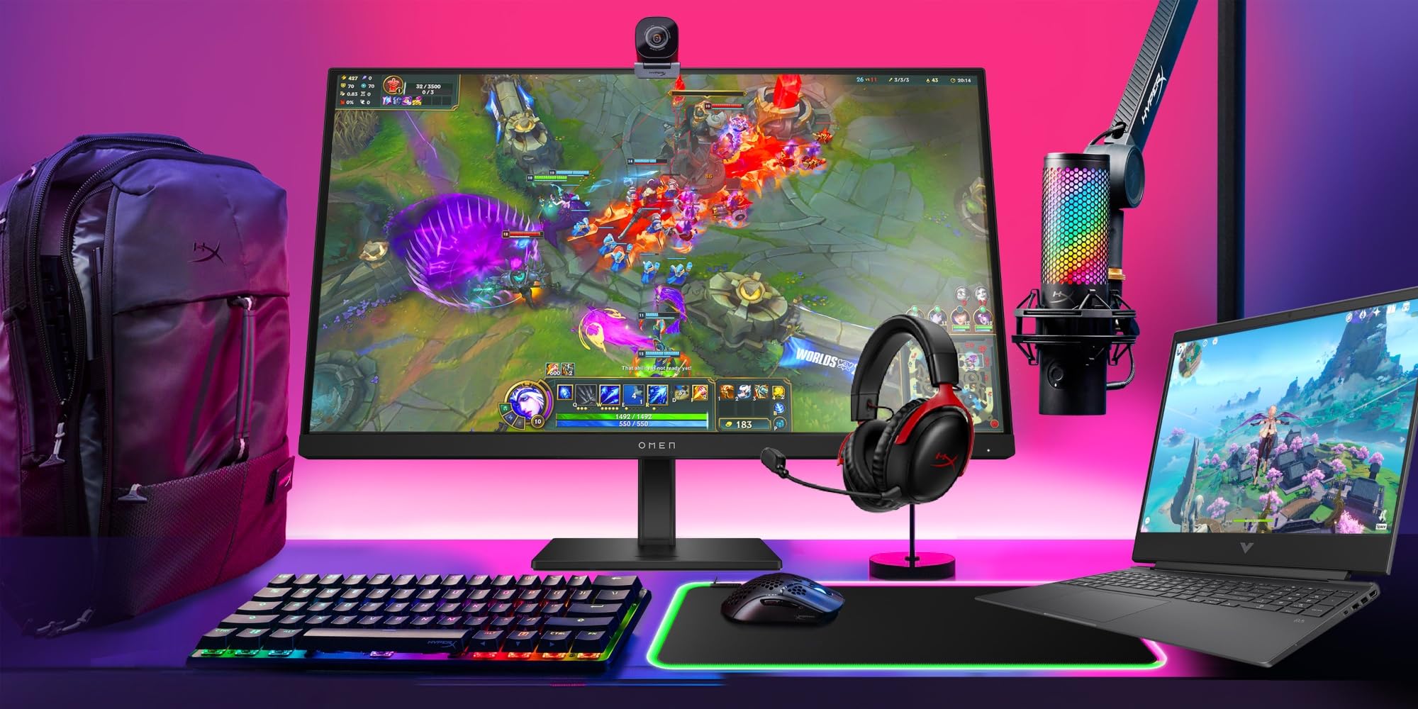 HyperX Haste 2 Wireless – Ratón gaming inalámbrico, ultraligero 61g, batería 100h, sensor preciso HyperX 26K, cable HyperFlex 2, antideslizamiento, color Negro