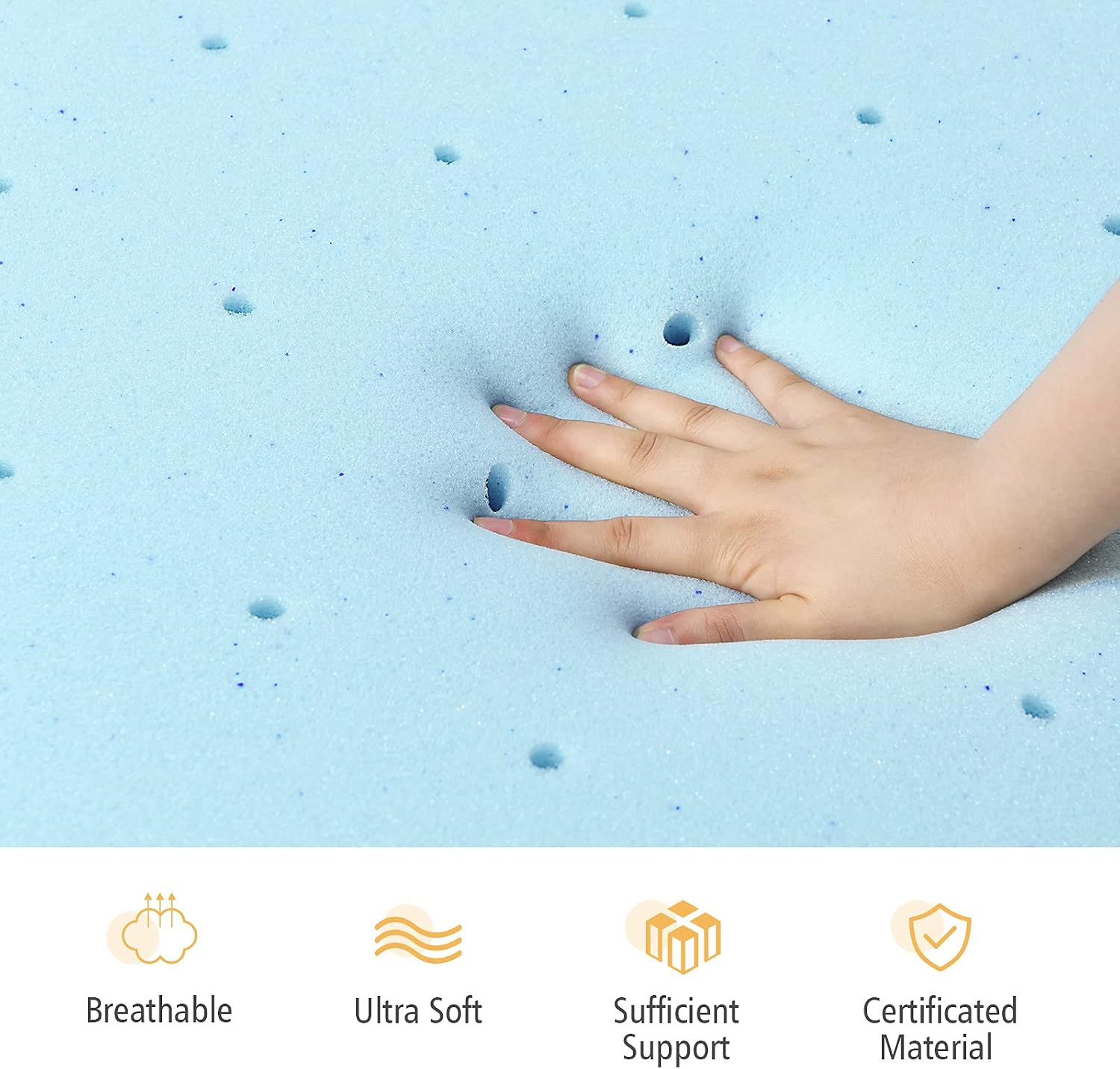 KOMFOTT Mattress Topper Full, 4 Inch High Density Gel Memory Mattress Foam Pad Topper for Full Size Bed