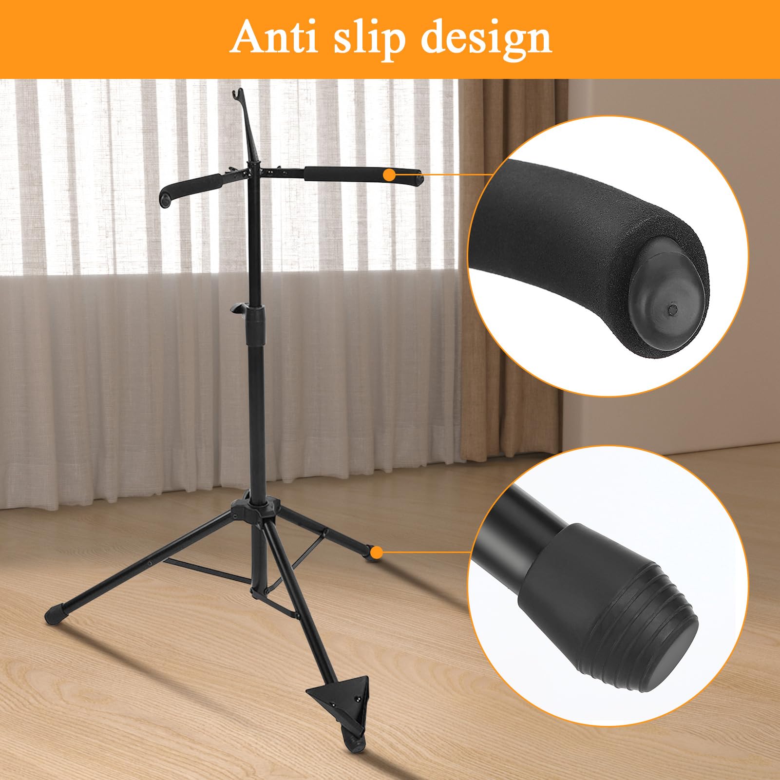 Support de violoncelle pliable 4/4 réglable à 3 pieds avec rembourrage antidérapant