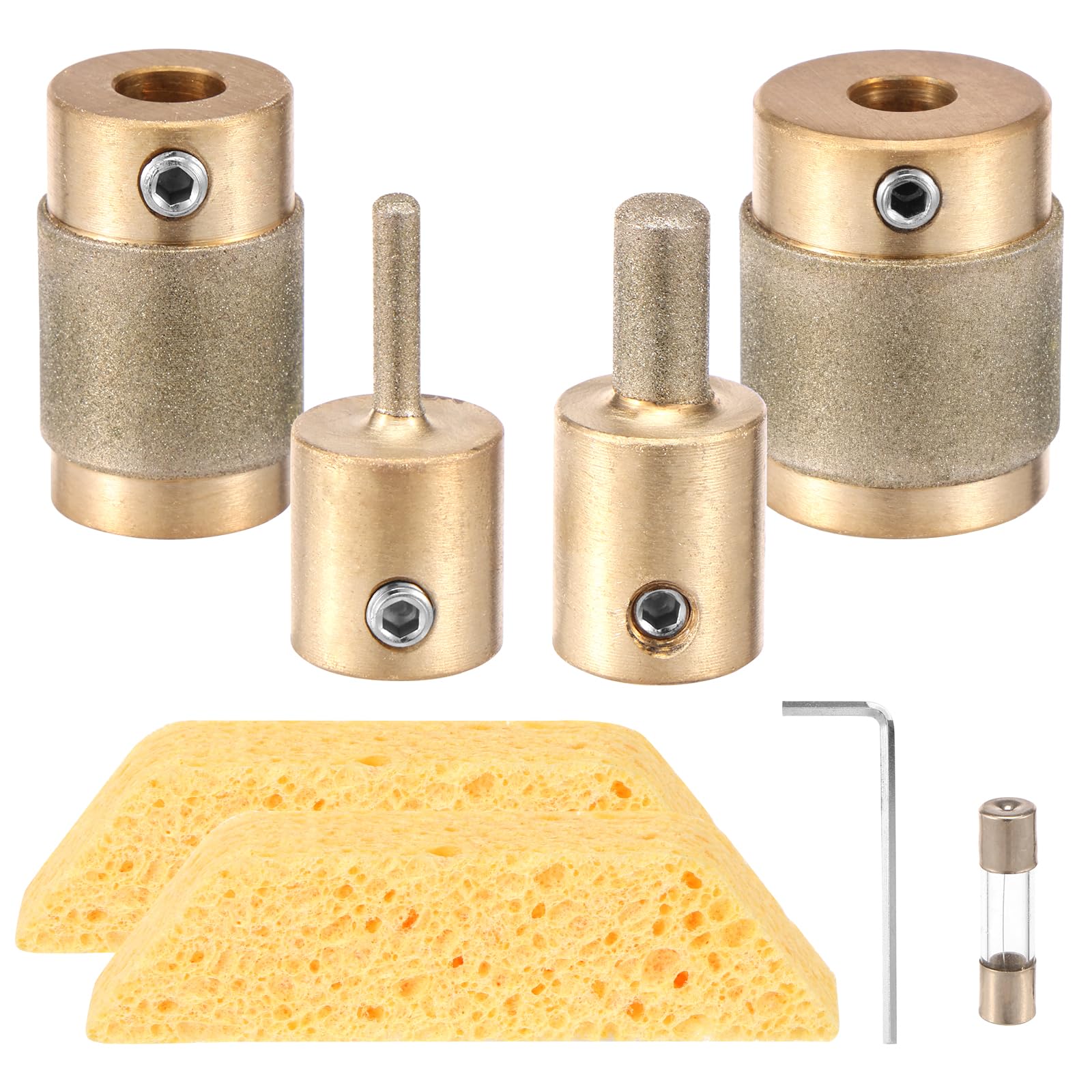 Stained Glass Diamond Grinder Bit Head Tools Multi-Size 1 3/4 1/4 1/8 Inch Grinder Bit Head Tool Stained Glass Crafting and Ceramic Drilling Grinders Bits Heads Tools Combination set
