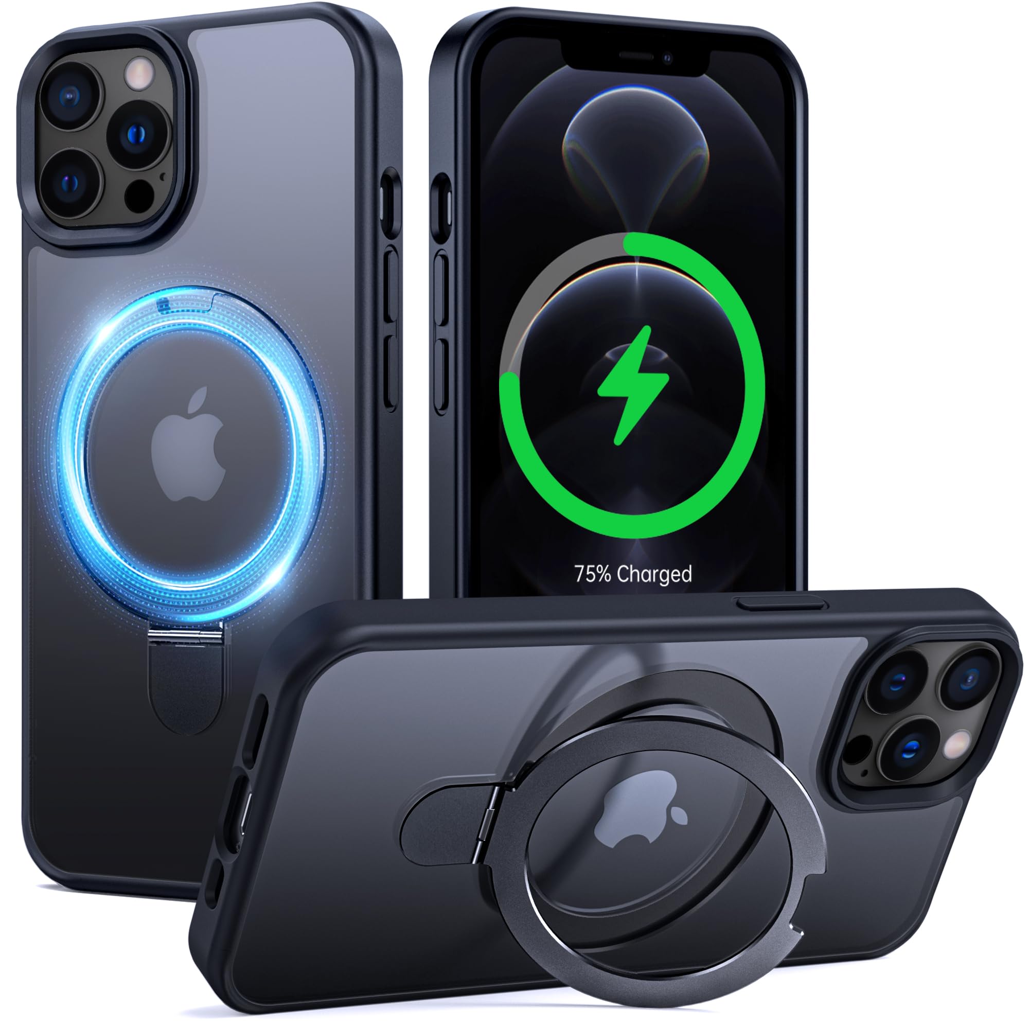 Supdeal Magnetic Stand Case for iPhone 12/12 Pro with Invisible Ring Kickstand [Compatible with MagSafe] [Military Drop Protection] Shockproof