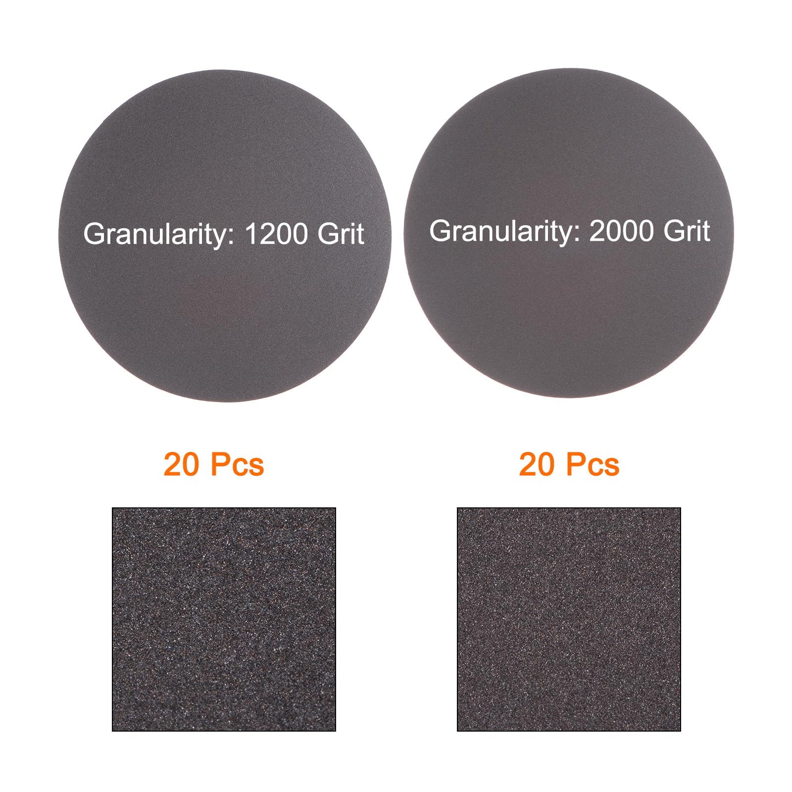QUARKZMAN 40uds 5 Pulgadas Lijado Esponja Juego 1200 Grano 2000 Grano Gancho y Bucle Lijado Disco Húmedo/Seco Pulido para Auto Madera Yeso Paneles Metal