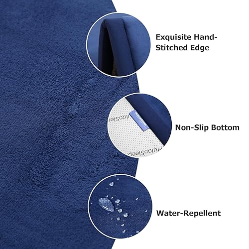 Miniatura 82 de Tapete de juego para bebé, tapete de espuma viscoelástica de 1.3 pulgadas de grosor, terciopelo coral suave, antideslizante, extragrande, tapete