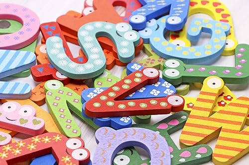 Miniatura 8 de PENTA ANGEL 26 imanes de madera para nevera, letras de madera grandes magnéticas para refrigerador ABC alfabeto lindo juego de aprendizaje de