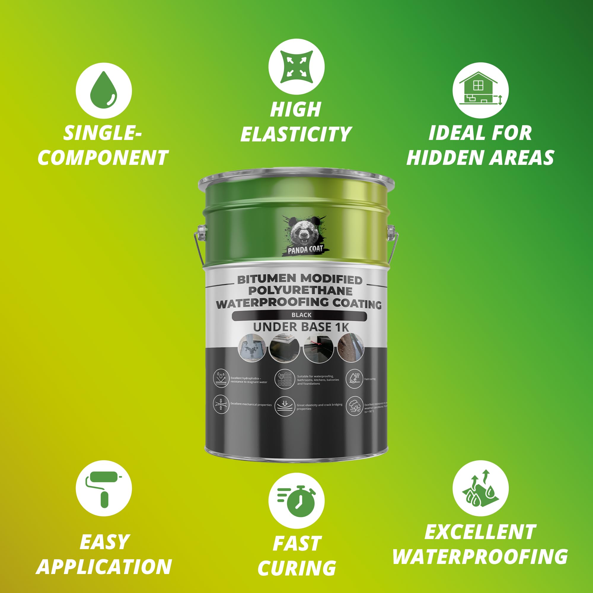 Waterproof Sealant for Foundations Basements & Porous Surfaces, Durable & Temperature Resistant, Bitumen Sealing - Image 3