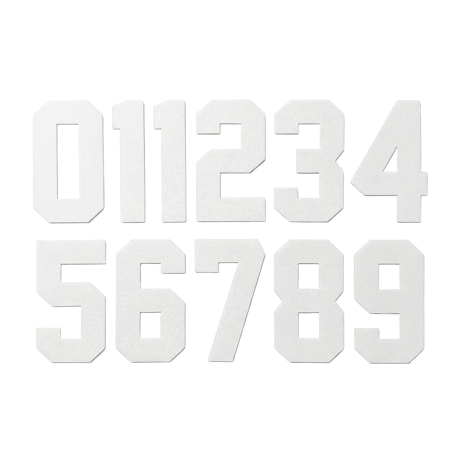 22 Pcs 8 Inch Iron On Numbers 0-9 White Clothing Patches