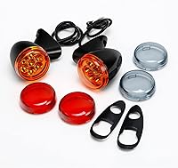 Vista 9 de TCT-MOTORPARTS Soporte de luz intermitente negro con 4 cables para Harley Touring Road Glide 2015-2024