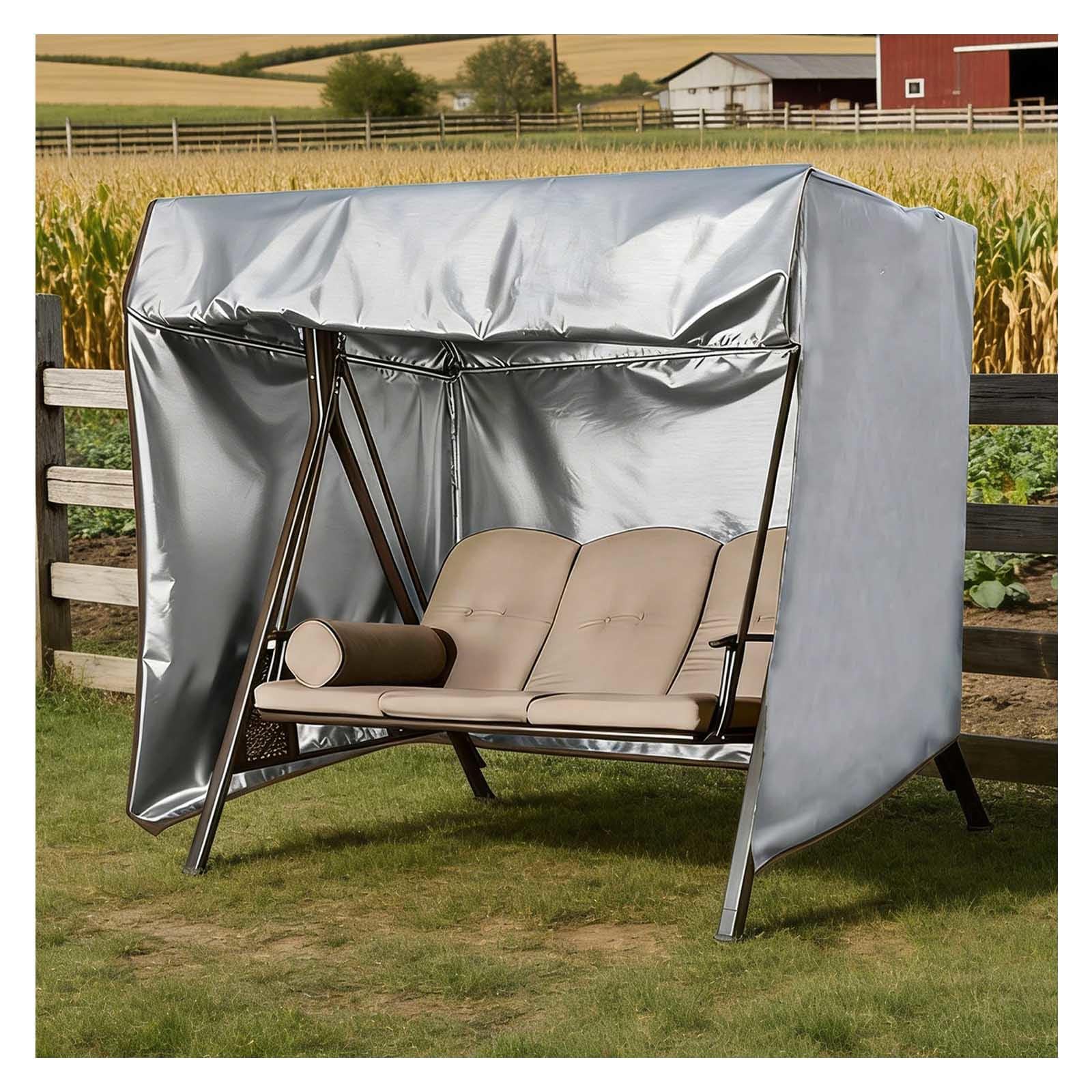 Funda protectora impermeable para columpio de jardín gris de 88x60x72 pulgadas