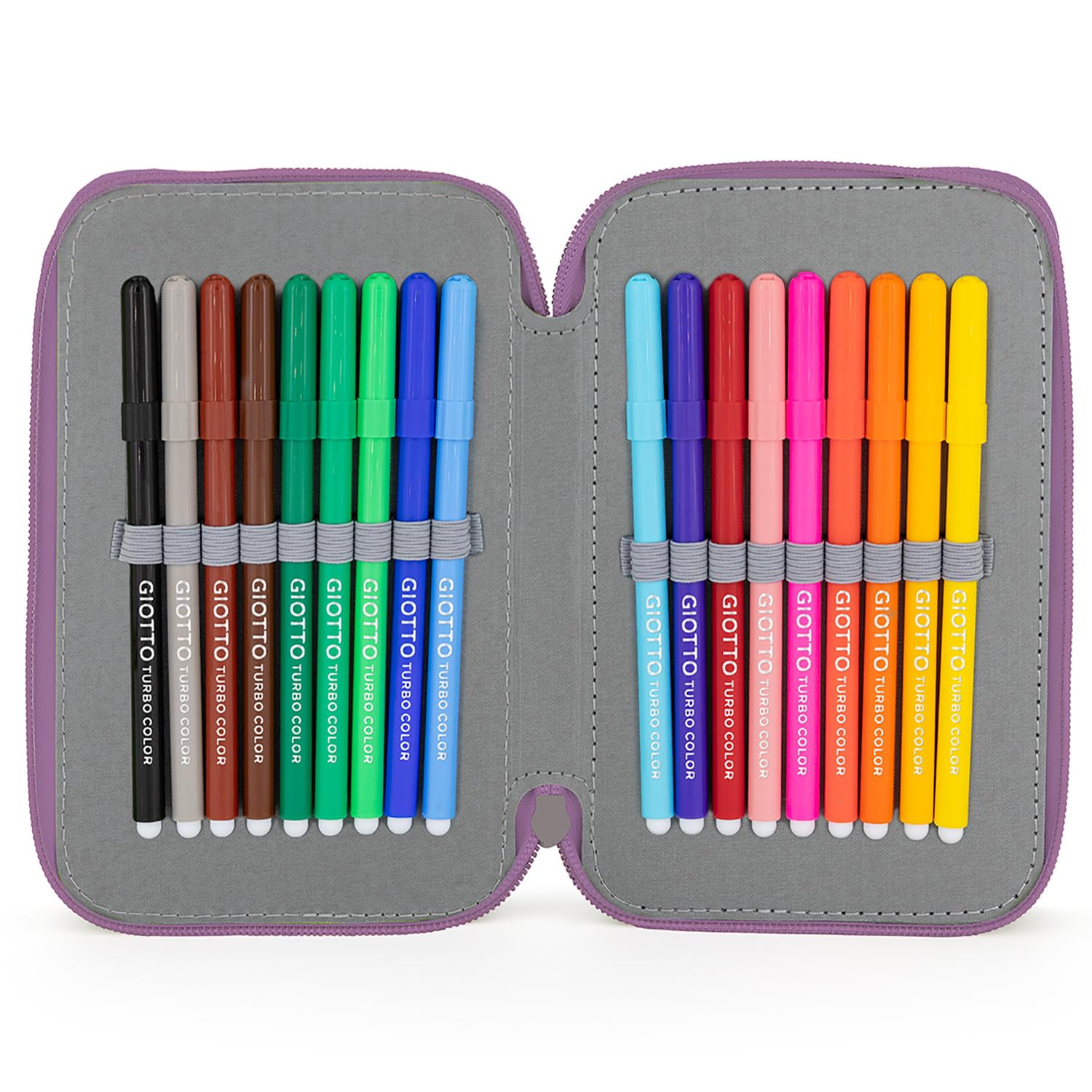 Julian Ross Astuccio 3 Scomparti Fluffy 45 Pezzi, Penne Gel Cancellabili, Colla, Forbici, Pastelli 4.0, 3 Zip, Bambina, Scuola, Orsetto Rosa