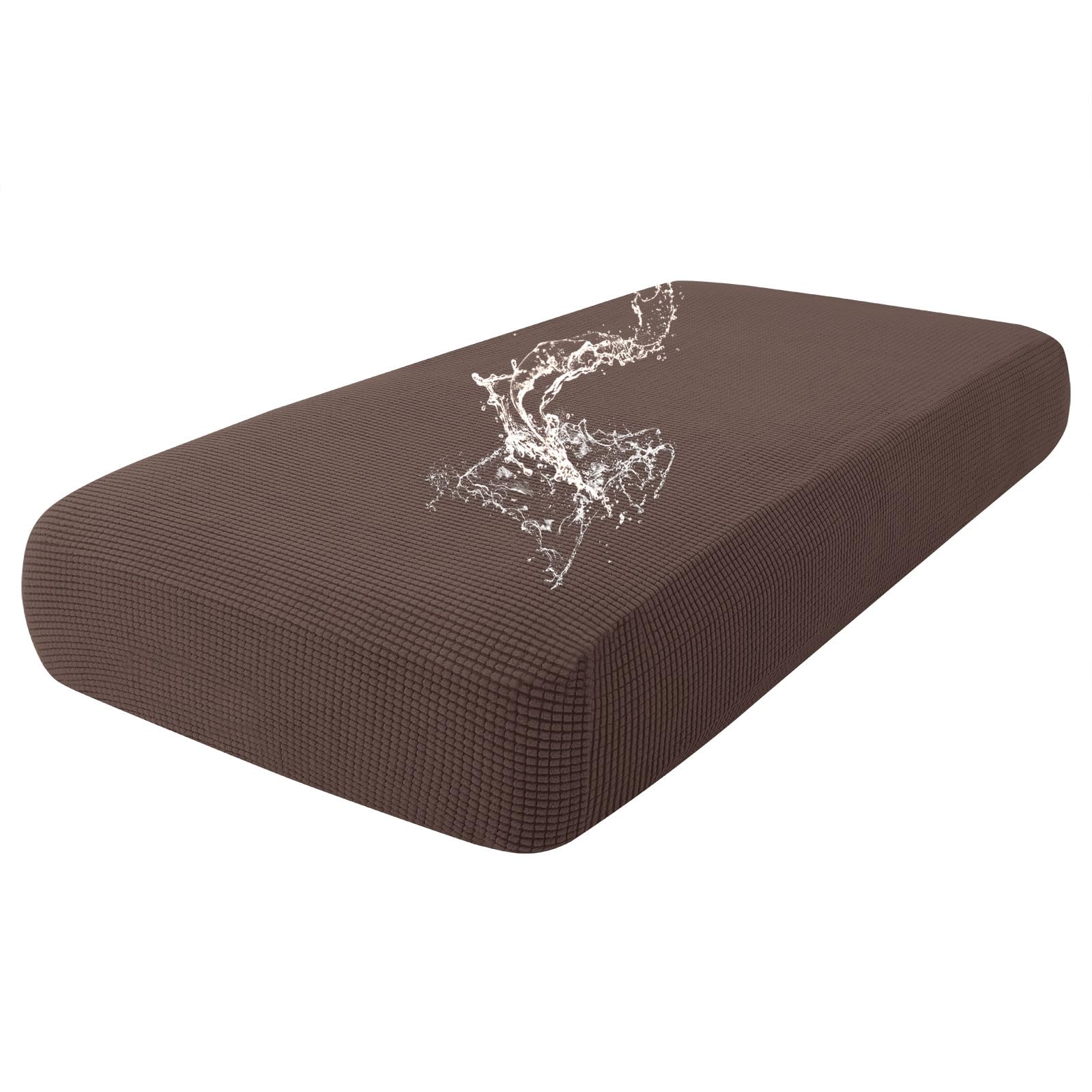 Photo 1 of hyha Waterproof Couch Cushion Covers for Pets, Non Slip Sofa Seat Cover for Dogs Washable, Soft Thick Stretch Jacquard Fabric, Sofa Slipcovers with Elastic Bottom (1 Piece for Medium, Brown)