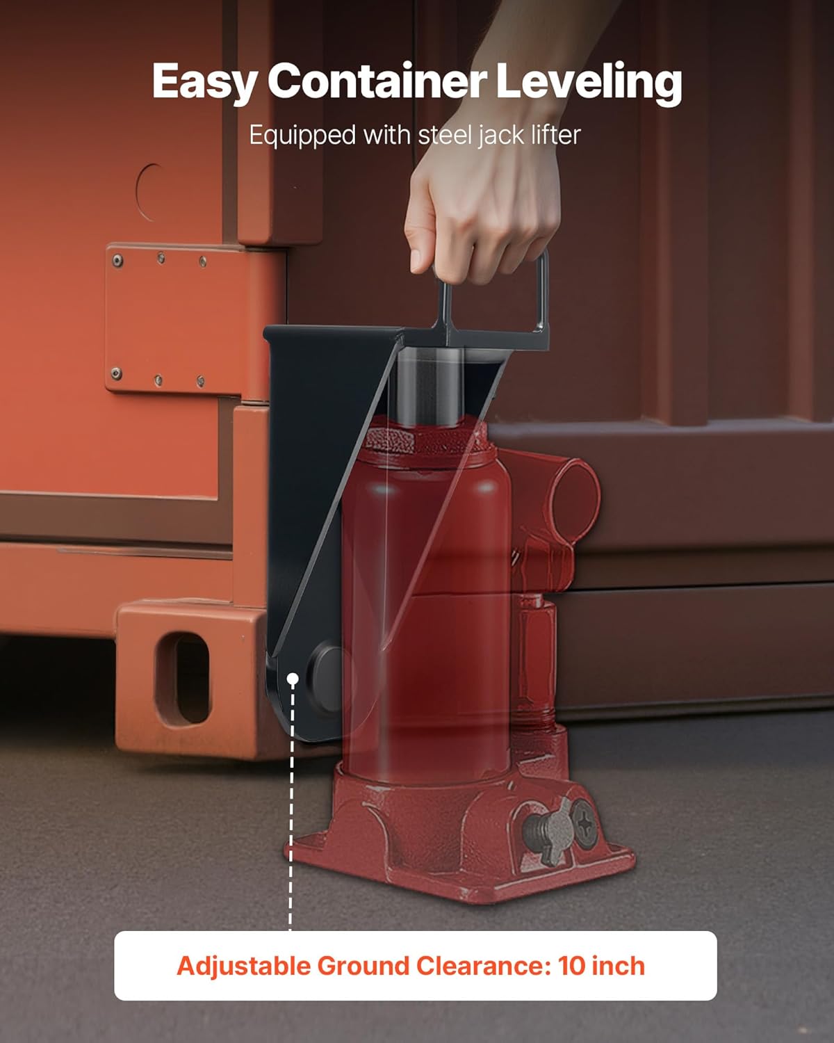 VEVOR Shipping Container Jack Lug with U-Shaped Handle, 2-Pack, Storage Leveler Booster Withstands Sun & Rain, Heavy Duty Container Jack Lug for Shipping Industry, Logistics, Warehouse Management