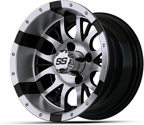 Miniatura 4 de Rueda de aluminio diésel para carrito de golf  Patrón de 4-4 pernos (0.157 x 4.000in) desplazamiento 34 (se vende como una unidad)