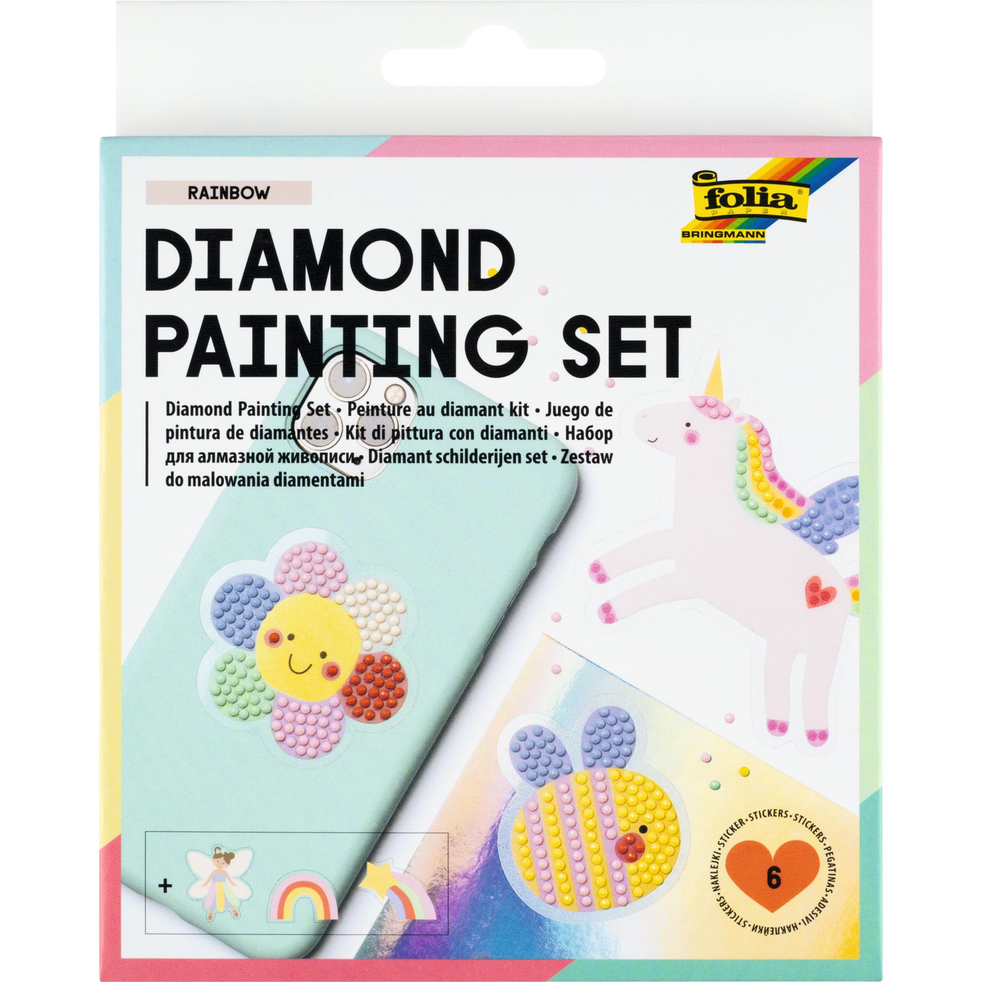 Glorex Pierres décoratives Sparkeling acrylique Rainbow 80 pcs