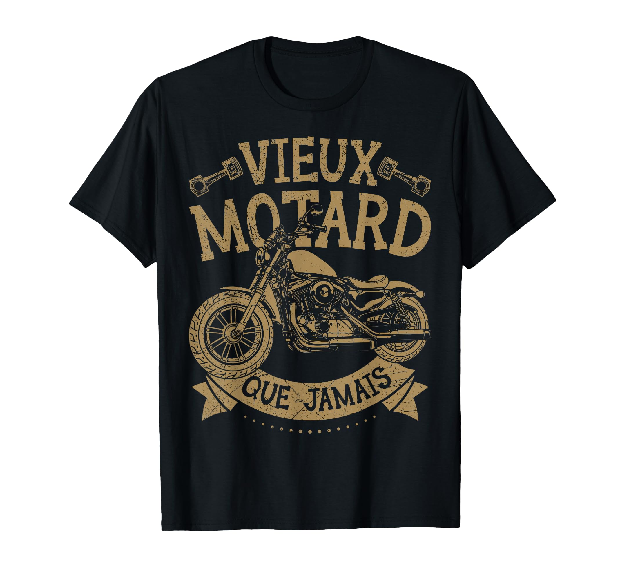 T-shirt Motard « Vieux Motard Que Jamais » - Pour Les Passionnés De Moto, Design Unique Et Confortable