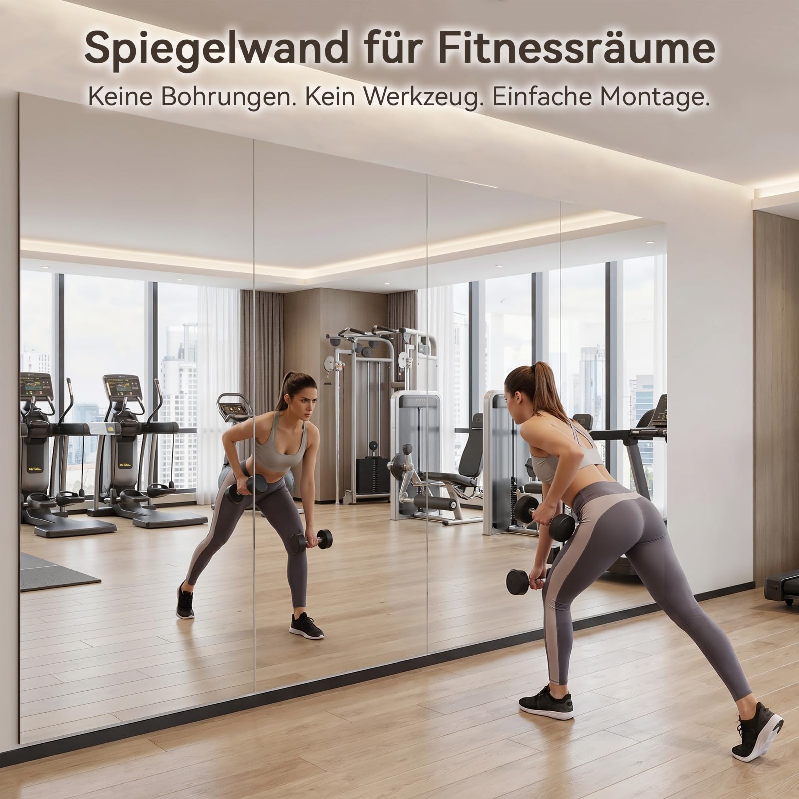 brisafe Nano-Spiegel 160x60cm Ganzkörperspiegel Ohne Bohren Unzerbrechlich | Großer Wandspiegel mit starkem Klebeband für Wandmontage; Ankleidespiegel ohne Bohren; für Fitnessraum und Garderobe