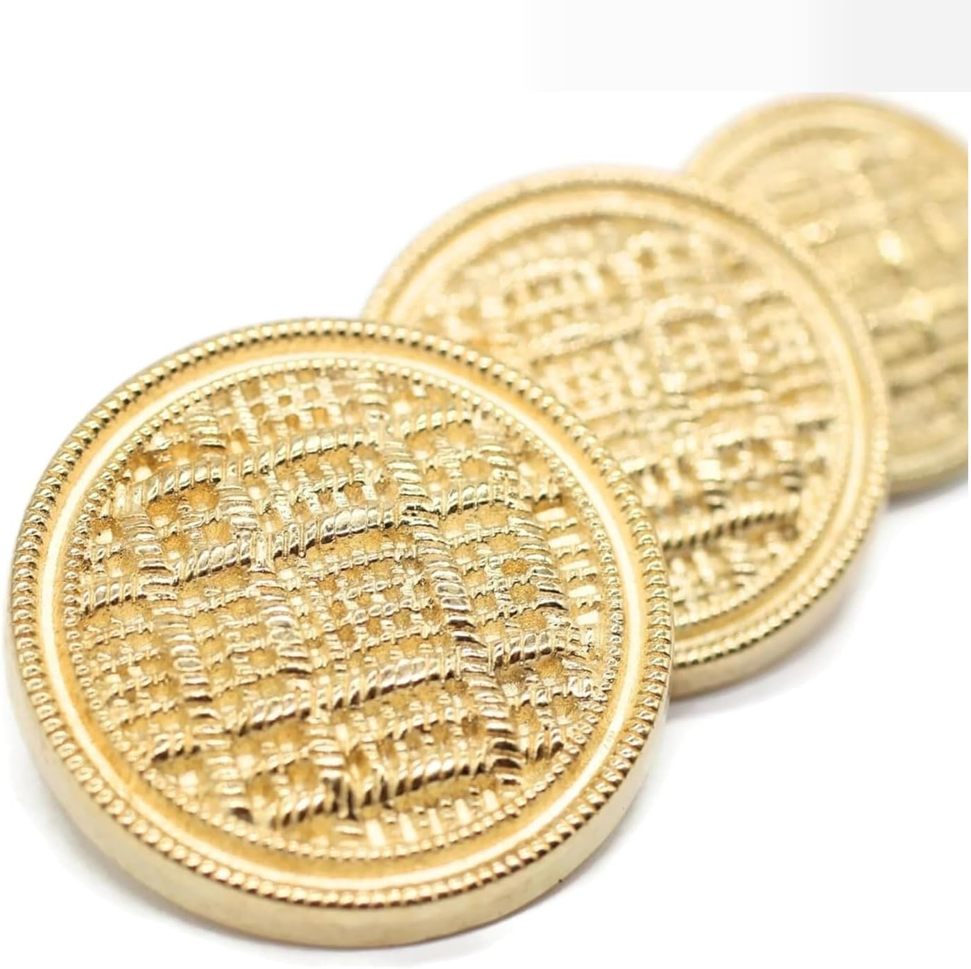 5pcs Gold Black Luxury Alloy Buttons Linen Texture Surface High Shank Hand Sewn for Suit Windbreaker Coat Sewing Material Accessories Decor DIY Crafts Supplies image 5
