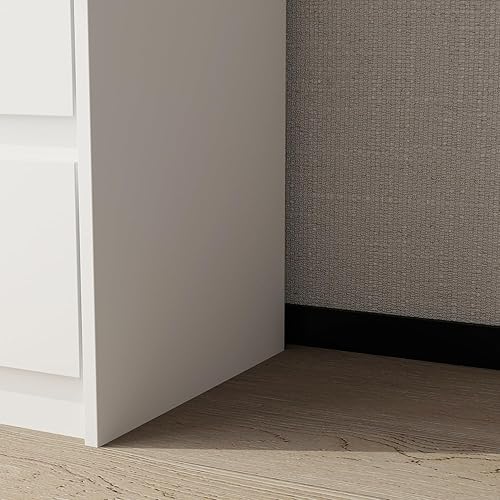 Miniatura 7 de Hitow Cómodas de 9 Cajones Blancos, Cómoda Grande Moderna para Organizar el Dormitorio, Cómoda Larga de Madera con 9 Cajones sin Tiradores, Cómoda