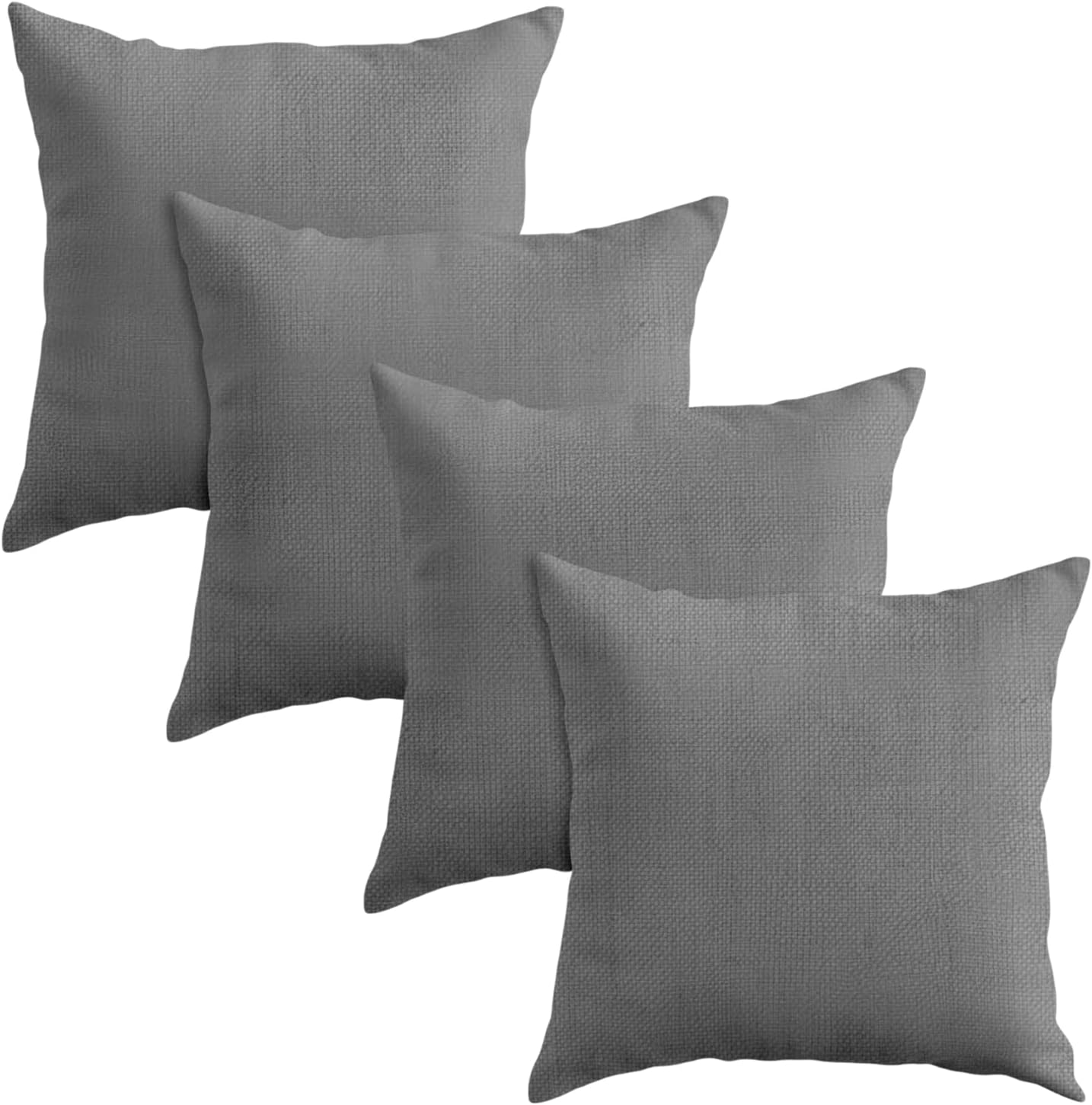 Covers & All Throw Pillows Set of 4, 20 x 20 Inch Square Outdoor & Indoor Cushions with Insert, Water & UV Resistant Pillow Rite Fabric (Charcoalgray)