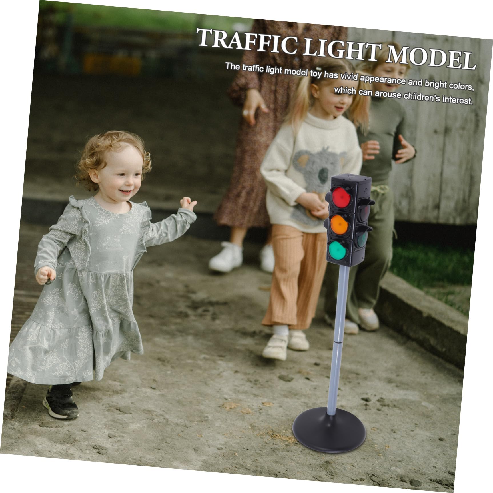 Modèle de Feu de Circulation Simulé Réglable Éducatif de Sécurité Routière pour Garçon et Filles de Route Lumière Fonctionnelle Matériel Solide Noir Jeu Pédagogique Sécurité