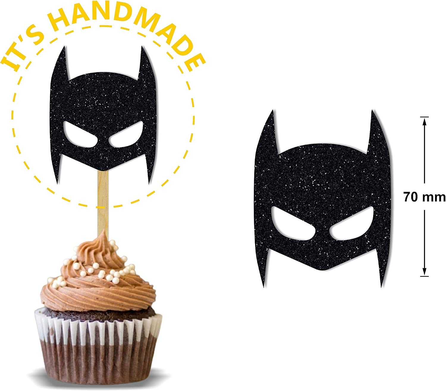 Btman Cupcake Toppers – Superhero Party Decorations for Birthdays, Events, and Celebrations – Comic-Inspired Cupcake Picks – Dark Knight Party Supplies – Cupcake and Dessert Accents