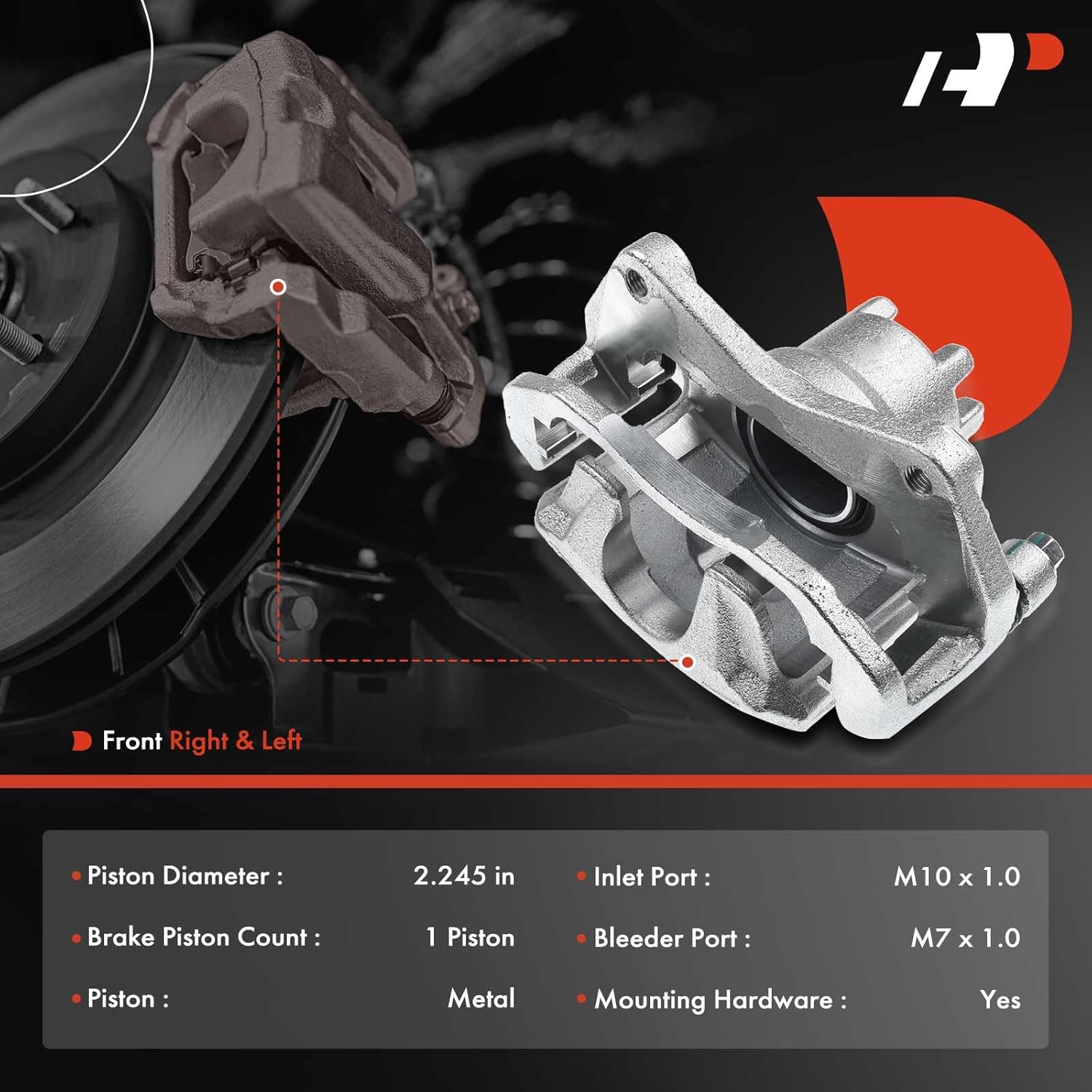 A-Premium Front Disc Brake Caliper Assembly with Bracket Compatible with Select Chrysler, Dodge and Jeep Models - 200 2011-2014, Sebring 2007-2010, Avenger 08-14, Caliber, Compass, Patriot, 2-PC Set