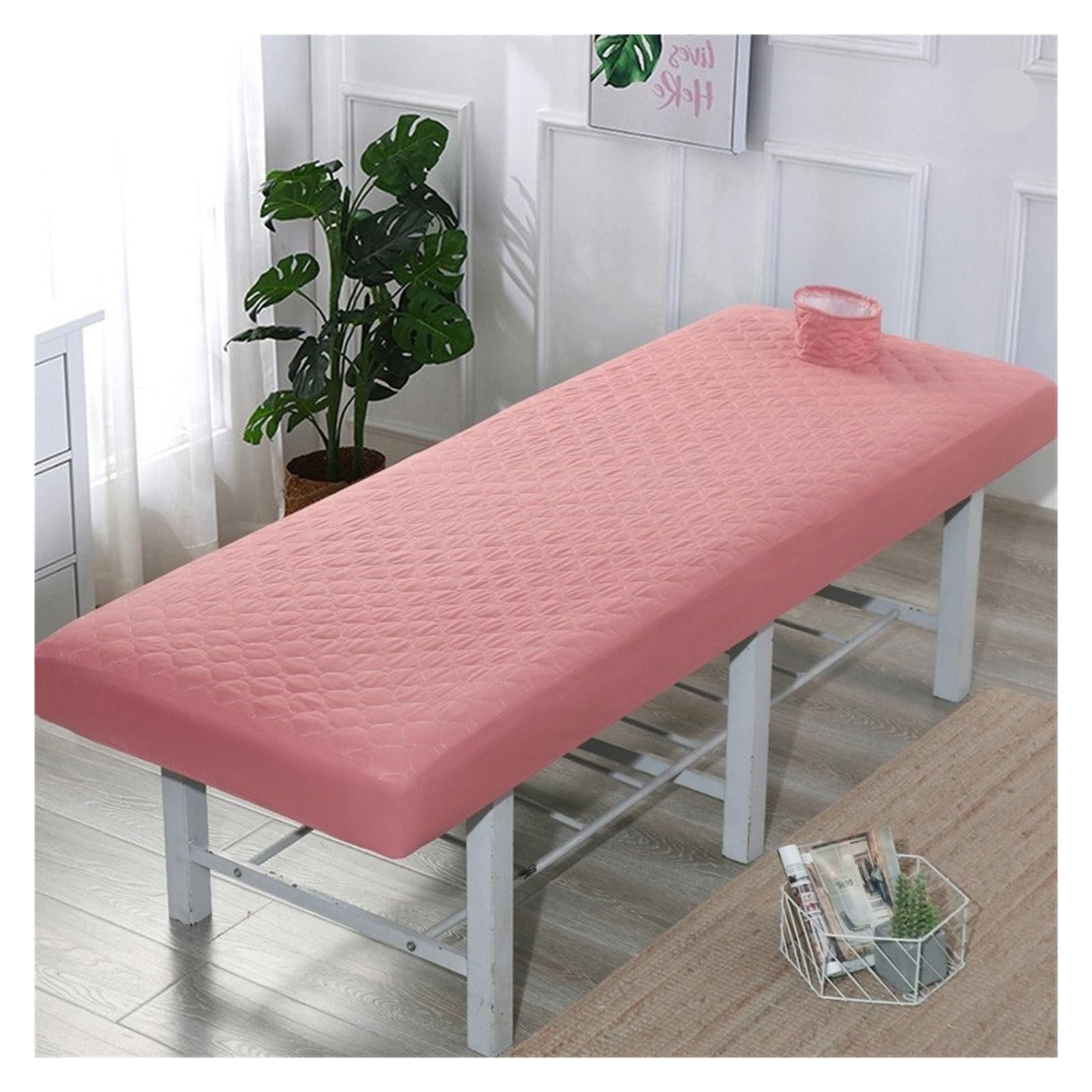 Thicken Quilted Beauty Salon Massage Table Fitted Bed Sheet Skin-Friendly SPA Cover Bedspread with Breath Hole for Massage Tables(Color2,190x70)