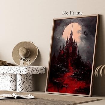 Amazon.co.jp: ヴィンテージ城絵画 ダークアカデミア キャンバス