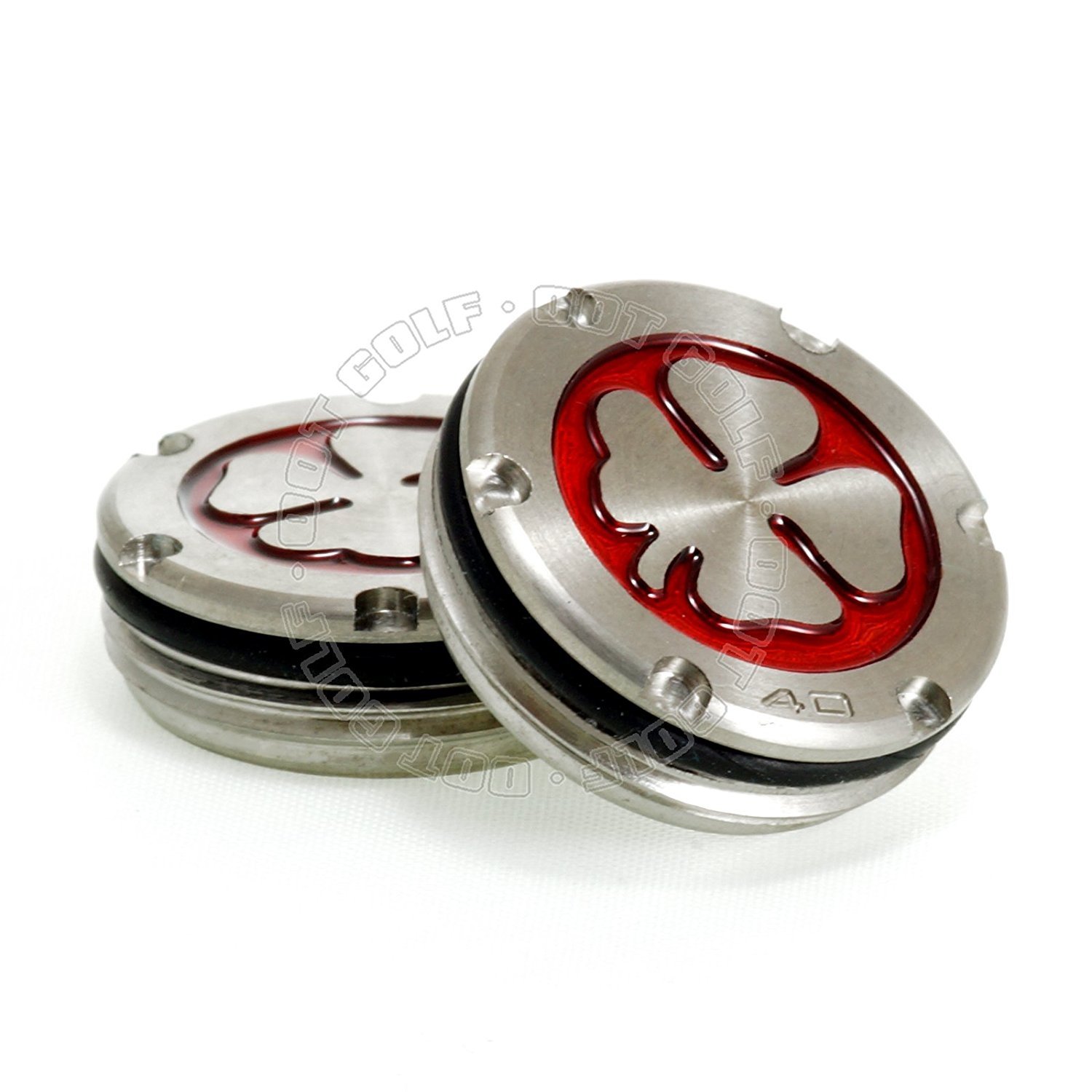 19th Hole Custom Shop 2 of Deluxe Tour Style Weights for Scotty Cameron Putters, Lucky Clover, Red (20)