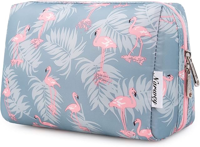Large Makeup Bag Zipper Pouch Travel Cosmetic Organizer for Women and Girls (Flamingo, Large)