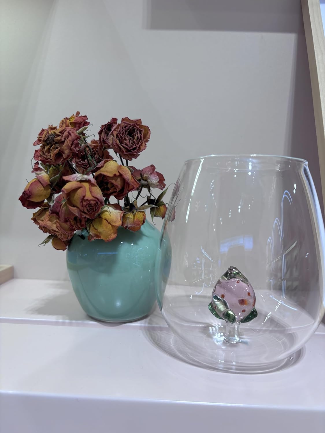 17 oz 2 Set Wine Glasses with Strawberry Inside, Unique Handcrafted 3D Christmas tree, Parties, Birthdays, Weddings, Gifts for Christmas tree Lovers, Ocean Wine Glass (500ml 17 oz, Blue) - Image 8