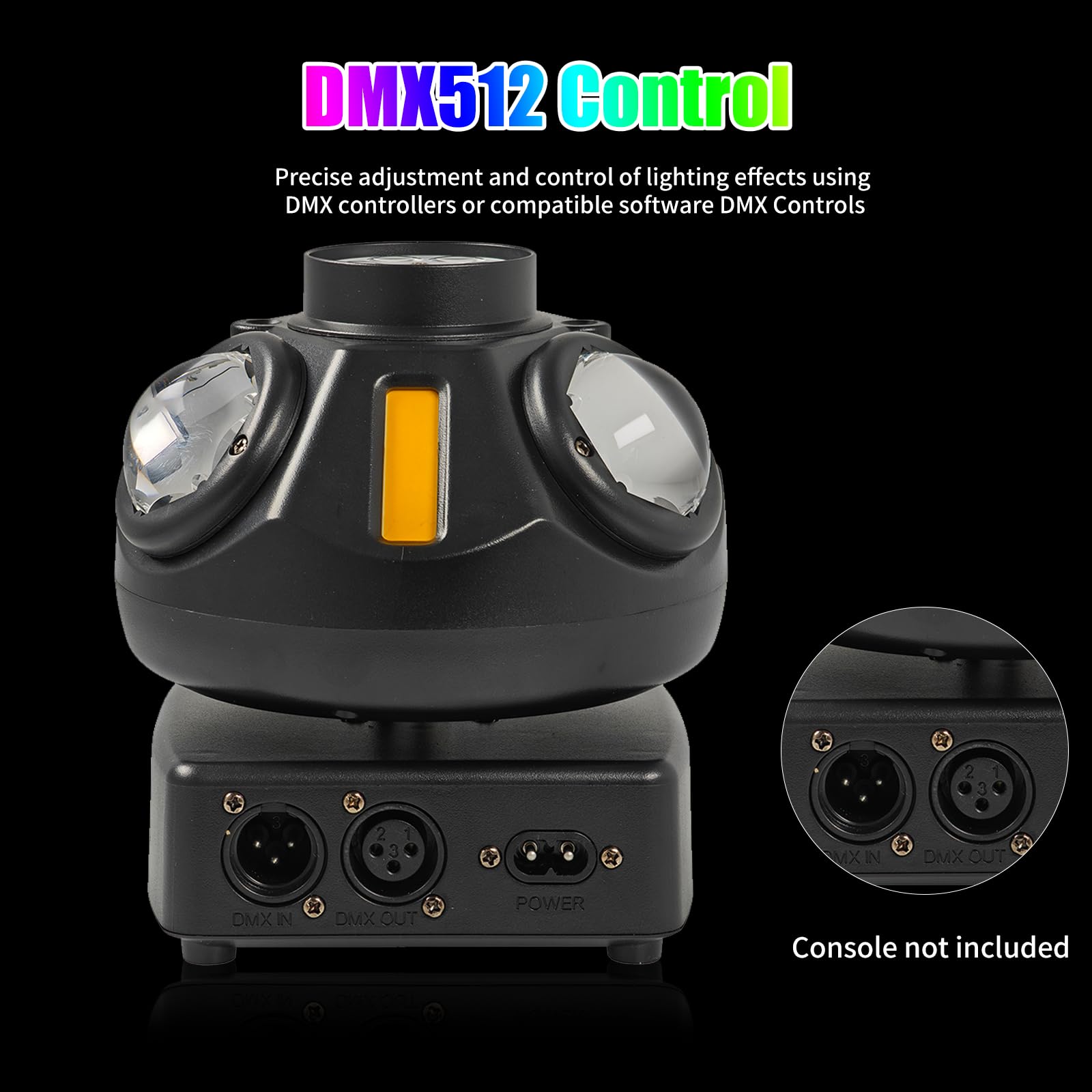 Moving Head Bühnenlicht 60W, Moving Head LED RGBW 4-in-1 DMX512 19CH Partylicht Soundaktivierter Lichteffekt Disco Licht mit Fernsteuerung für DJ Bar Geburtstag Club Hochzeit Party Scheinwerfer