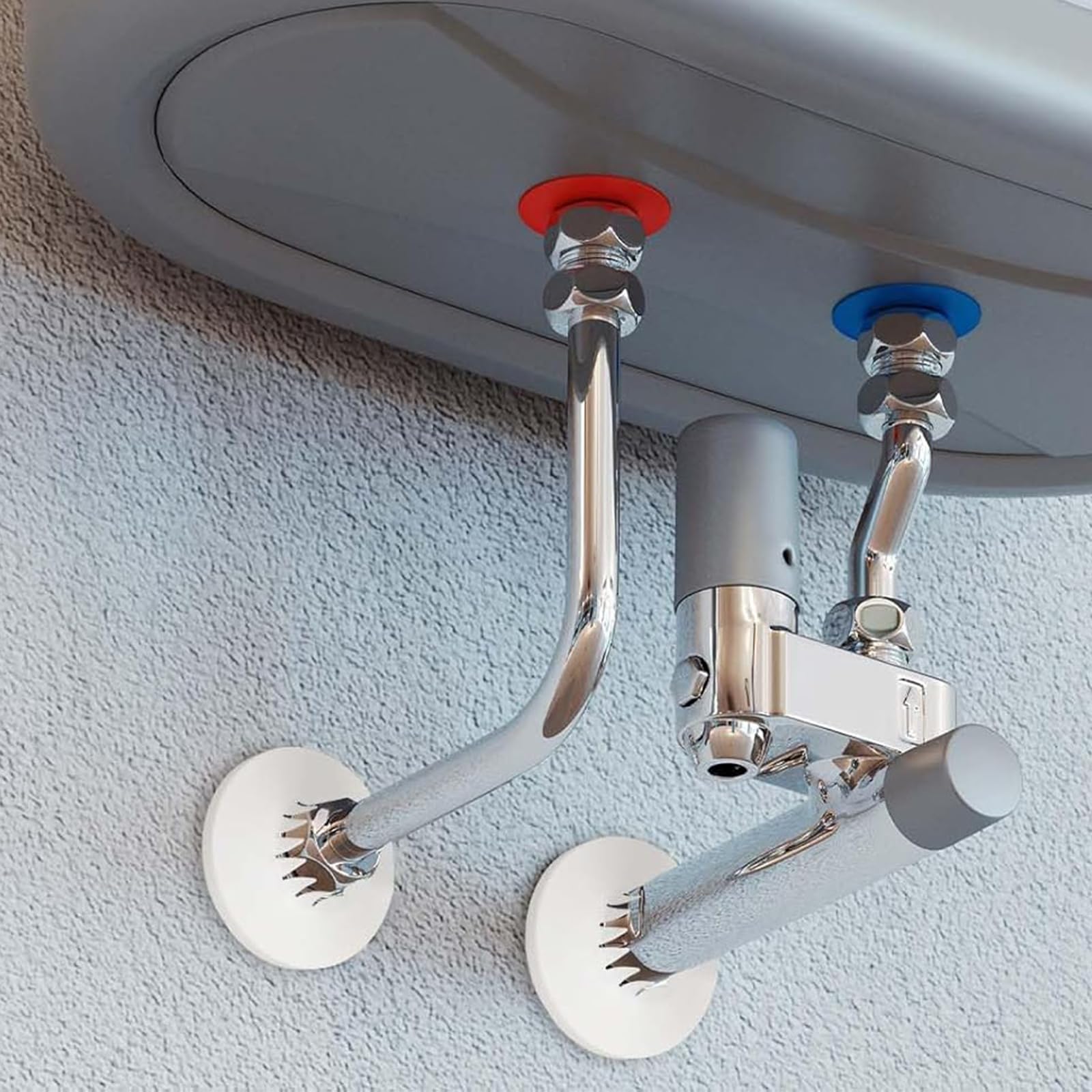Rosette per Termosifoni, 8 Pezzi Copri Tubi Termosifoni, Bianco Copritubo Termosifone, a Scatto Copritubi Decorativi, Copritubo Riscaldante, per Tubi da 16/20/25 mm