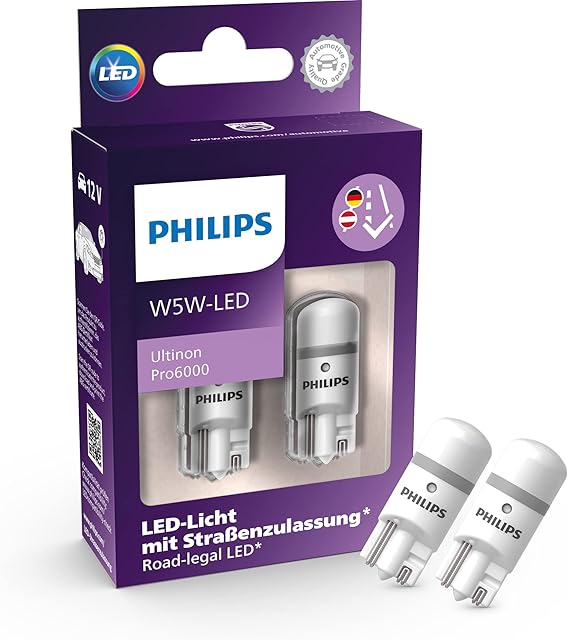 Philips Automotive Lighting 1638630 Żarówki, Biały, W5W, 2 Sztuki