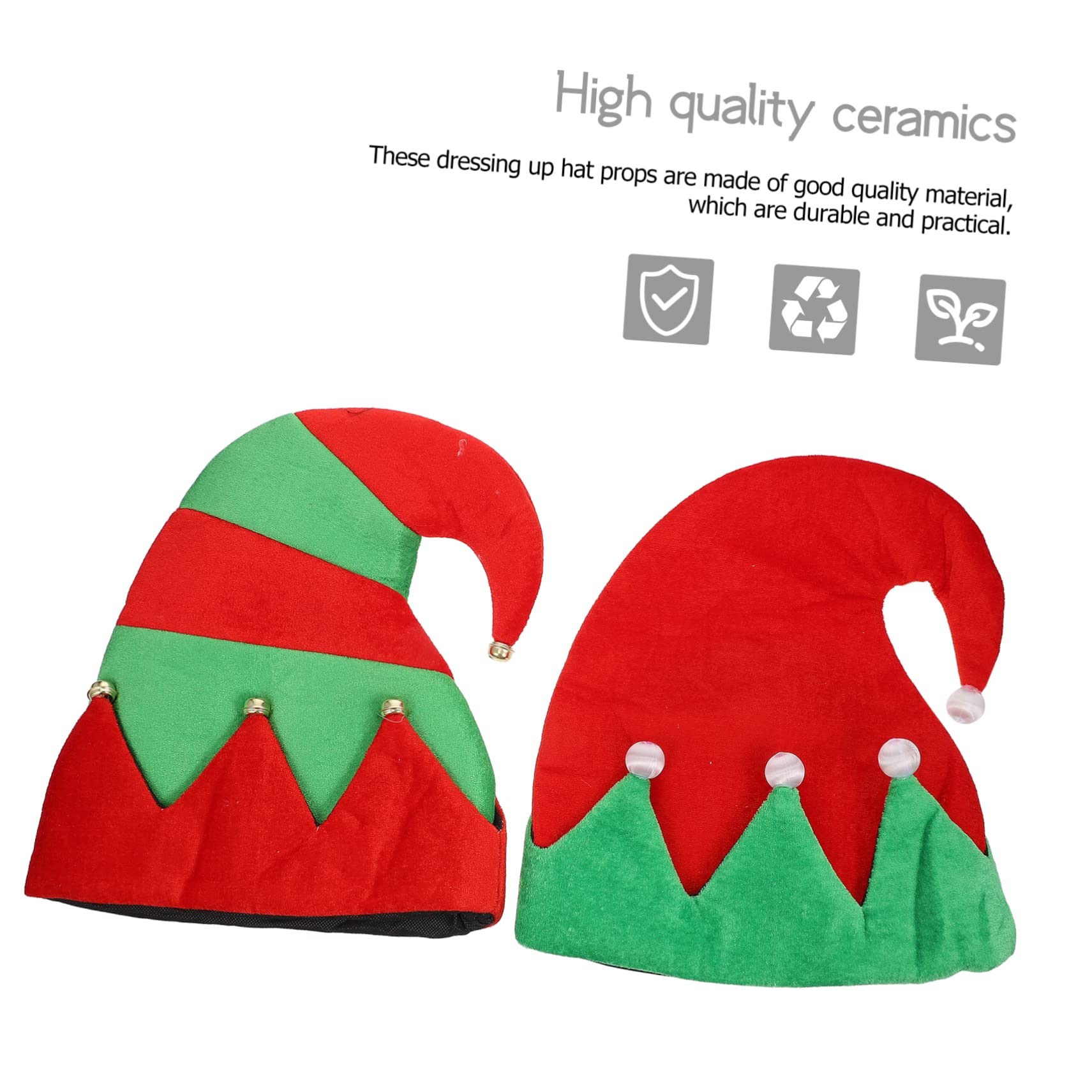 MAGICLULU 4 Pz cappello da elfo di natale cappello da Babbo Natale cappelli da elfo di feltro di accessori accessori natalizi ornamenti per cappelli di stoffa