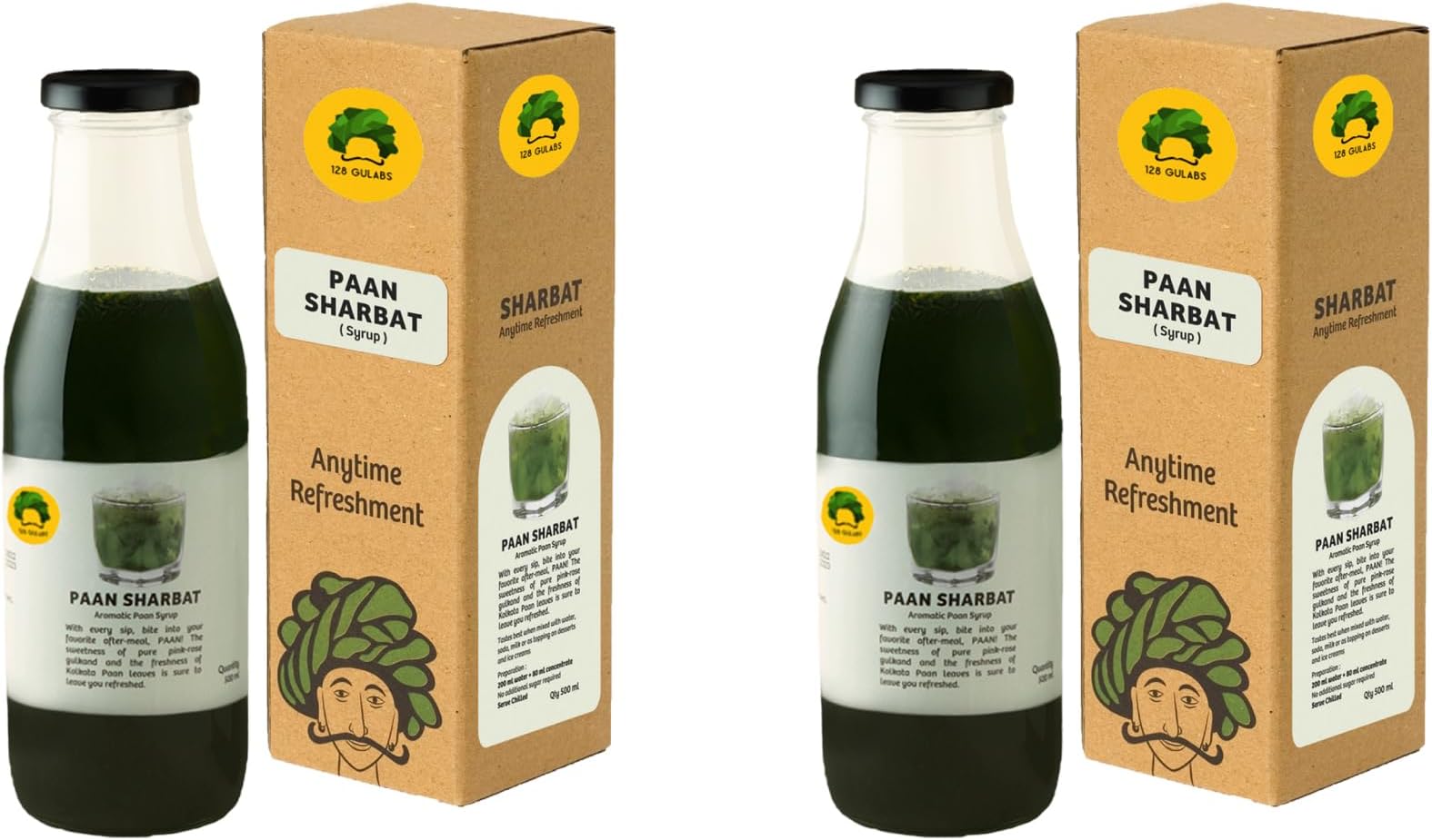 Gulabs Paan Syrup, 500 ml each, Pack of 2