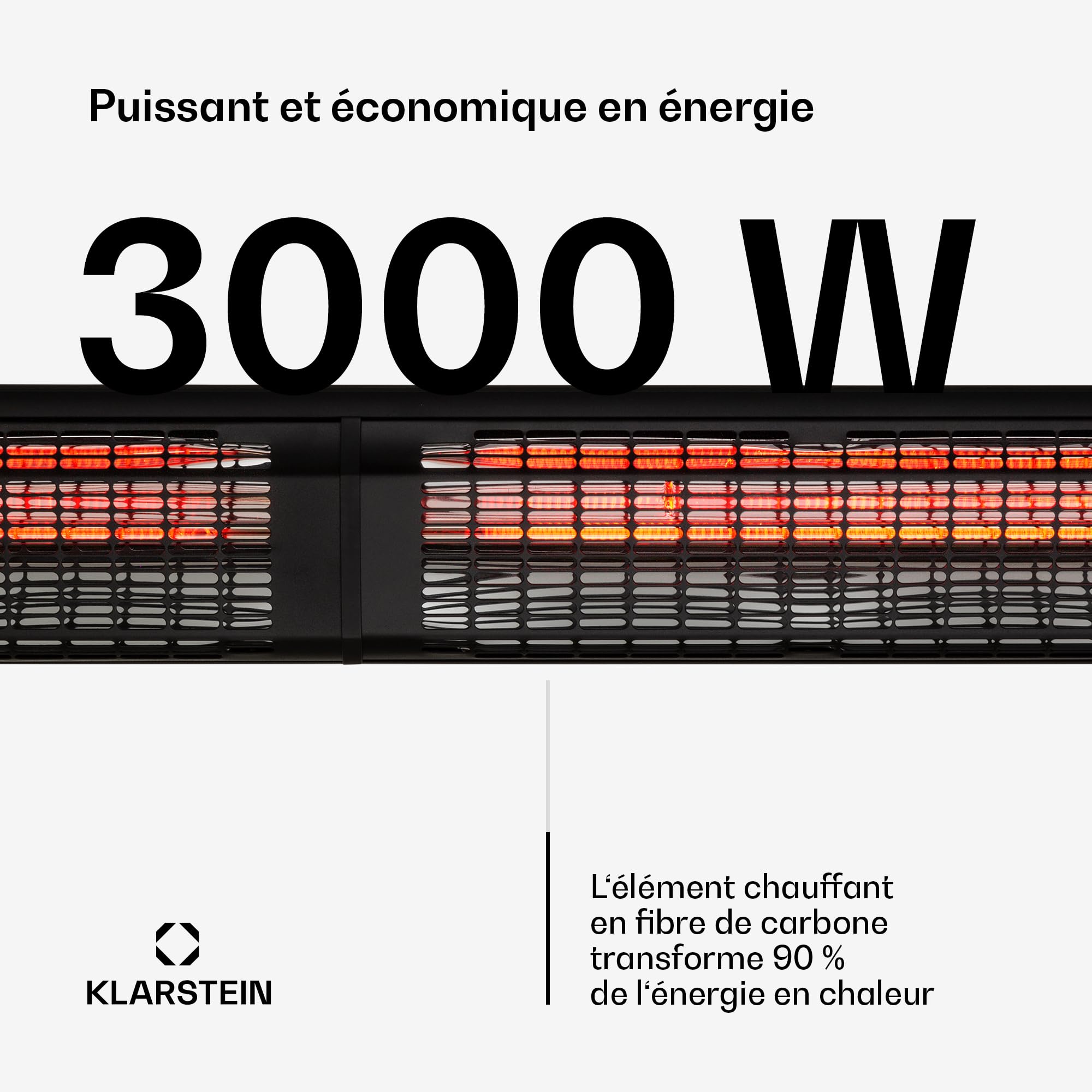 blumfeldt klarstein Heat Guru, radiateur Infrarouge de terrasse, Chauffage Infrarouge, IP54 Outdoor, Appareil sur Pied avec télécommande, radiateur Infrarouge 3000 W
