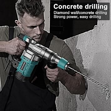3 in 1 Hammer Drill, SDS-Plus Heavy Duty Rotary Hammer Drill Pick, Industrial Grade Concrete Demolition Hammer US Plug