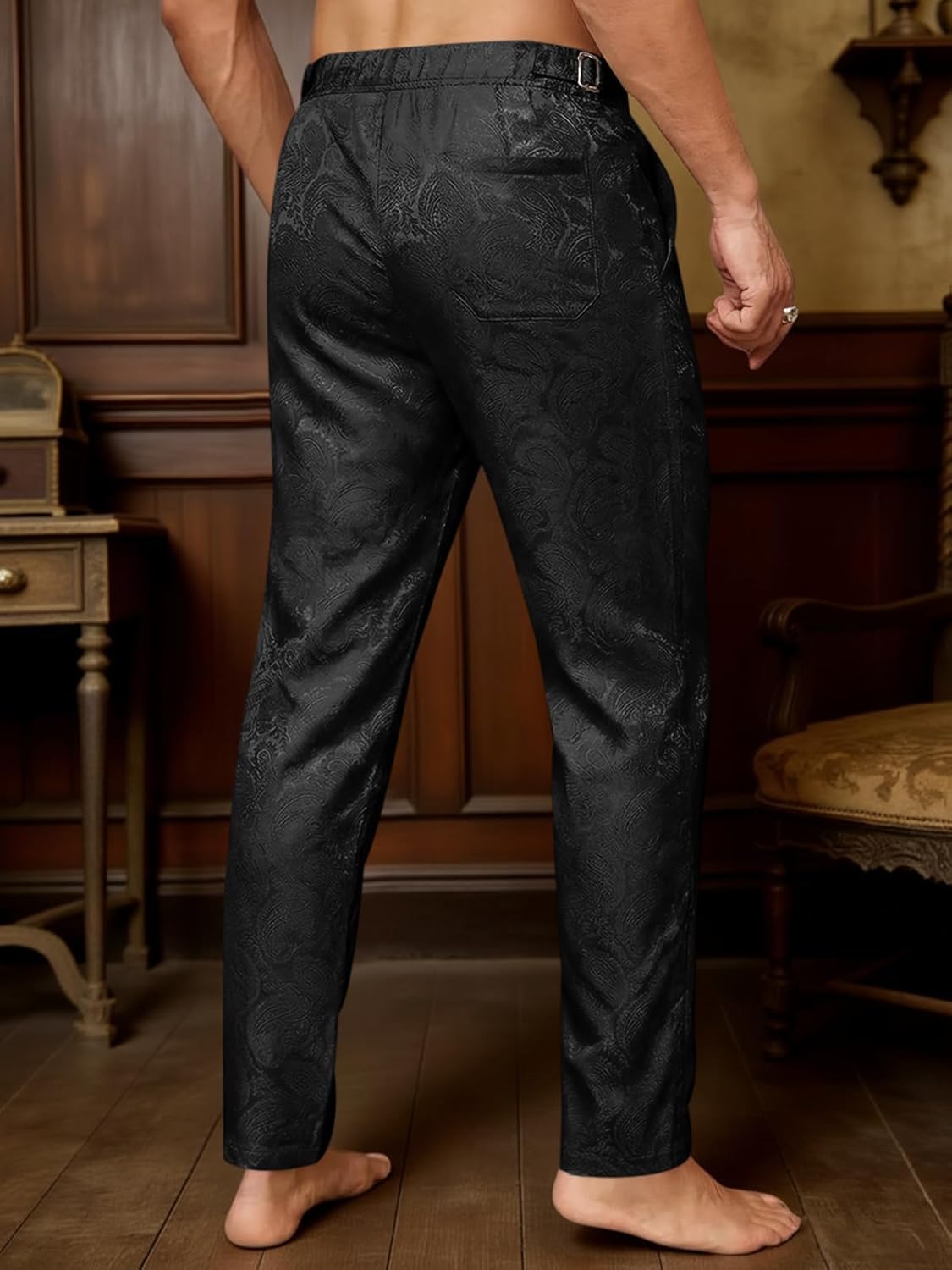 Runcati Mens Renaissance Gothic Pants Medieval Steampunk Victorian Dress Pants Cosplay Costume Trousers